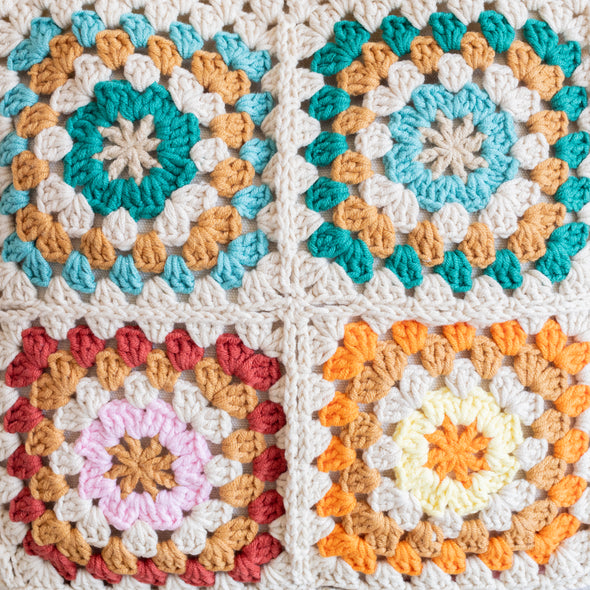 Elena Handbags Handmade Crochet Granny Square Tote
