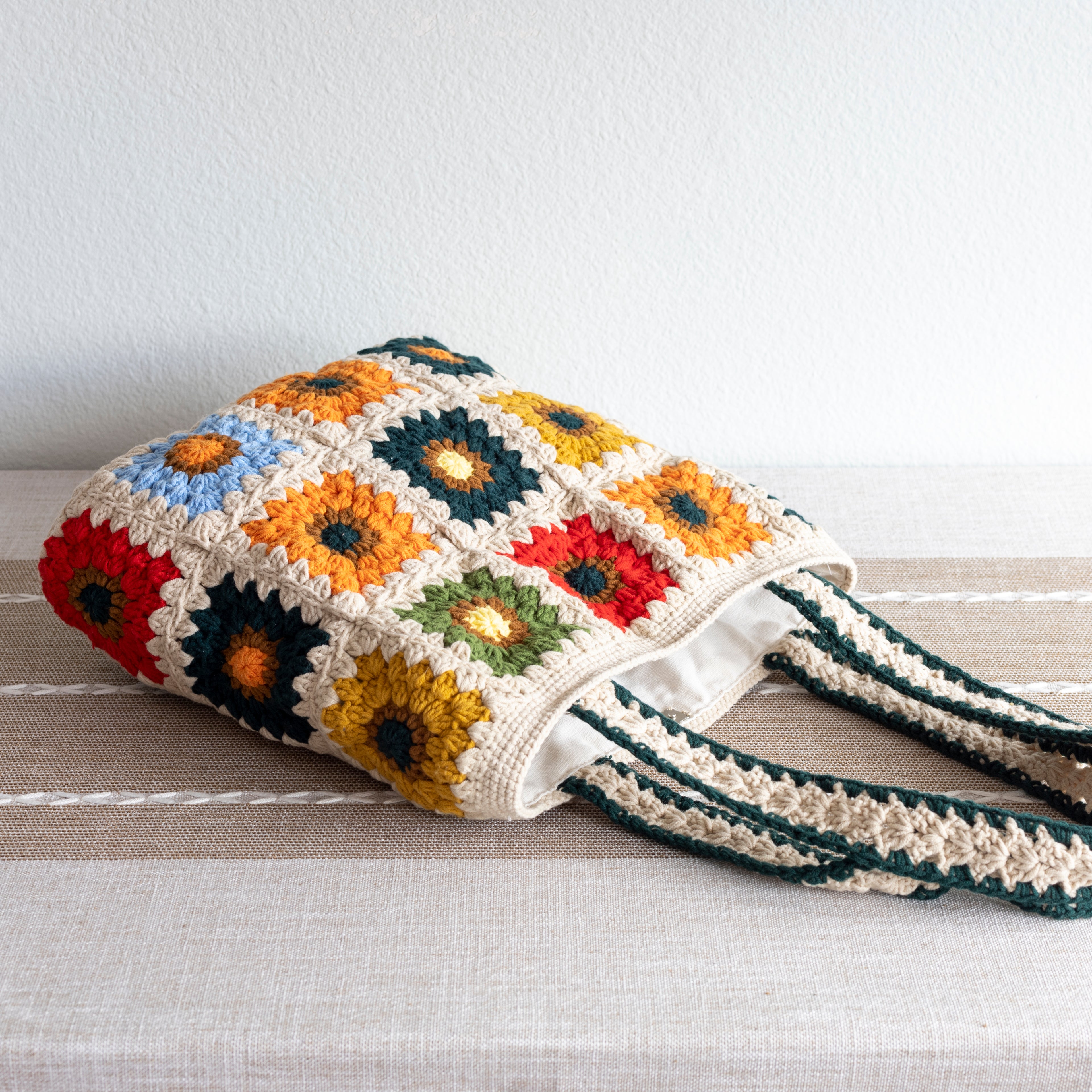 Handmade Granny Square Shoulder Tote Bag