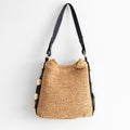 Straw Woven Tote with Leather Straps