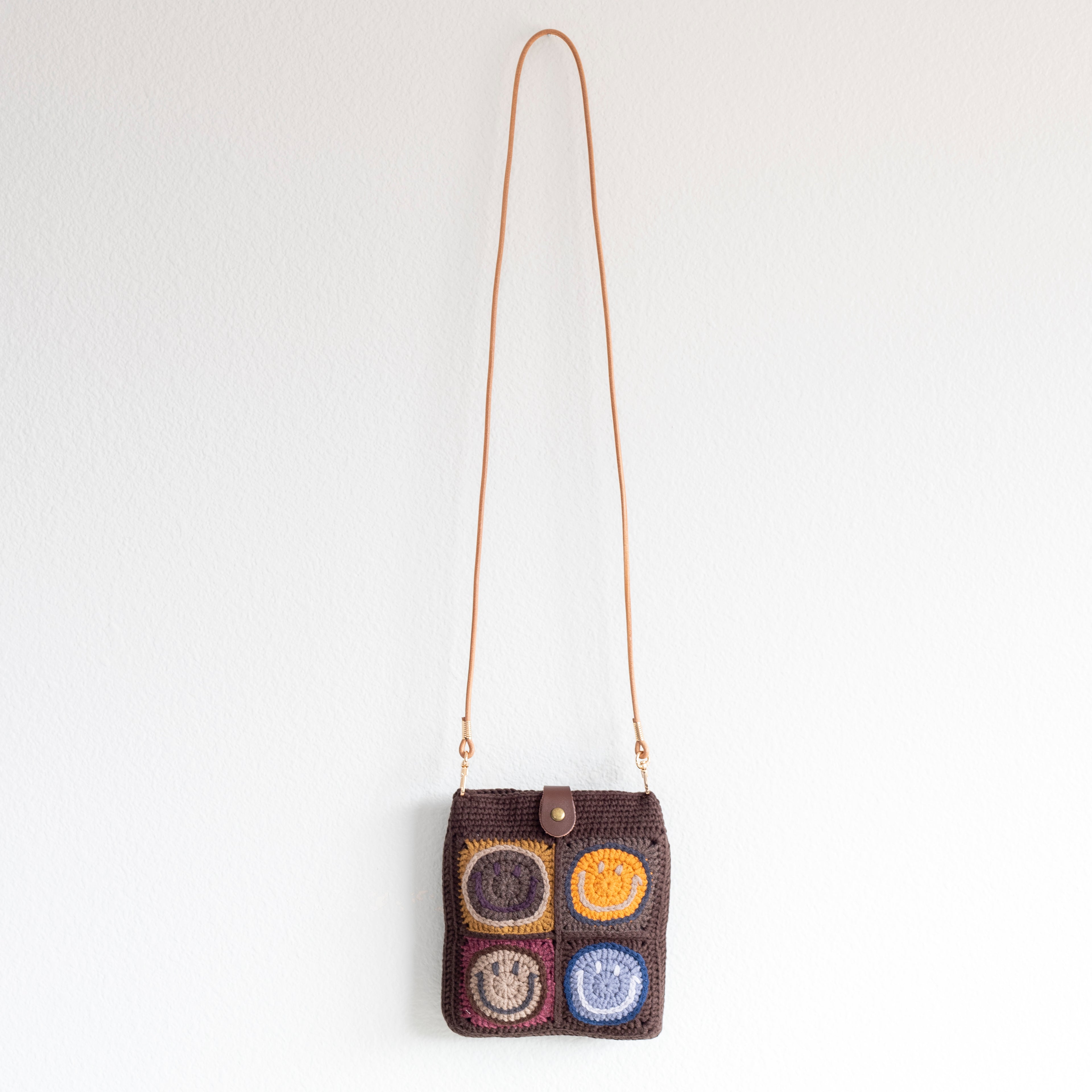 Crochet Smiley Face Shoulder Bag
