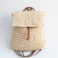 Straw Backpack with Vegan Leather Strap