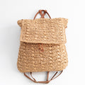 Straw Backpack with Vegan Leather Strap