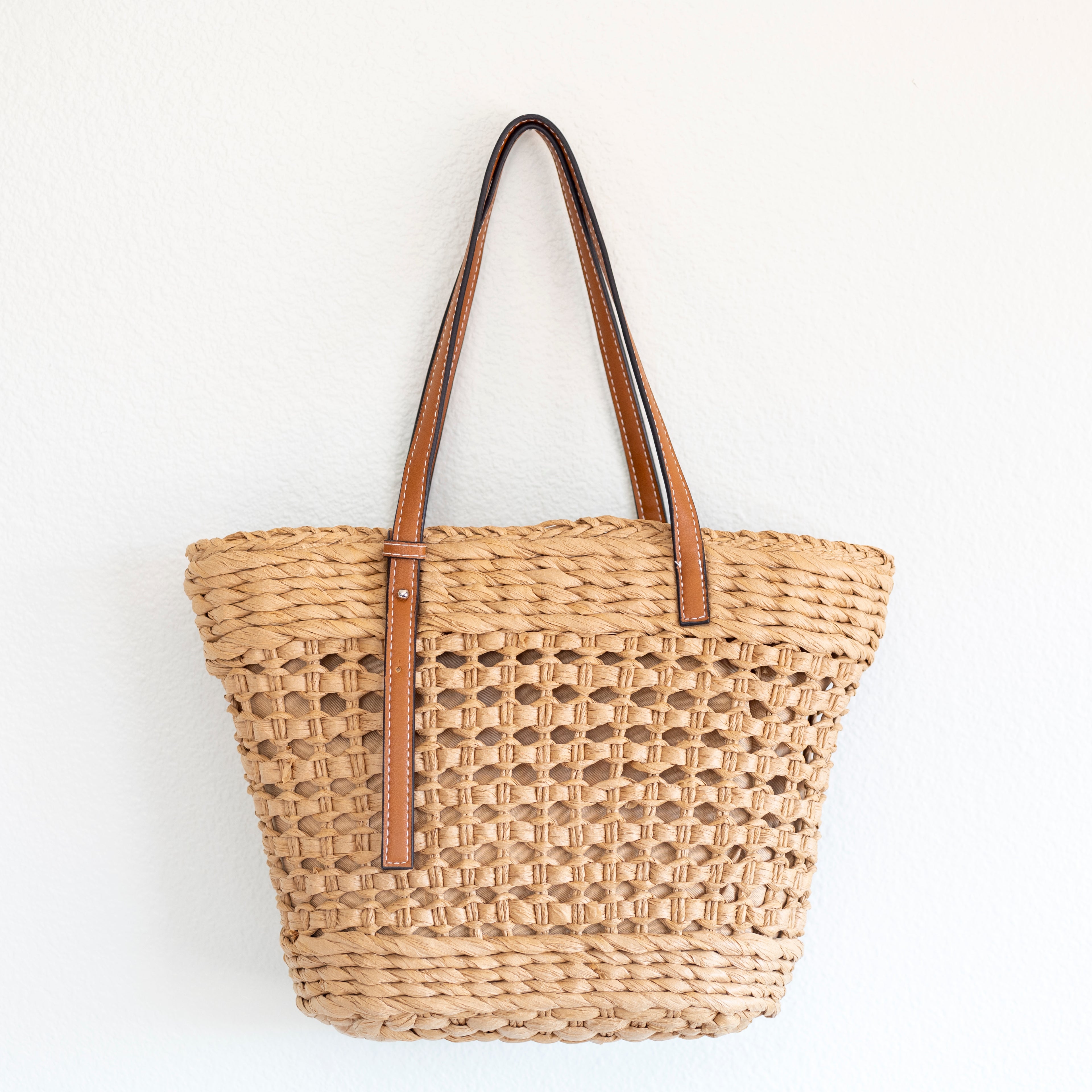 Straw Basket Tote Bag