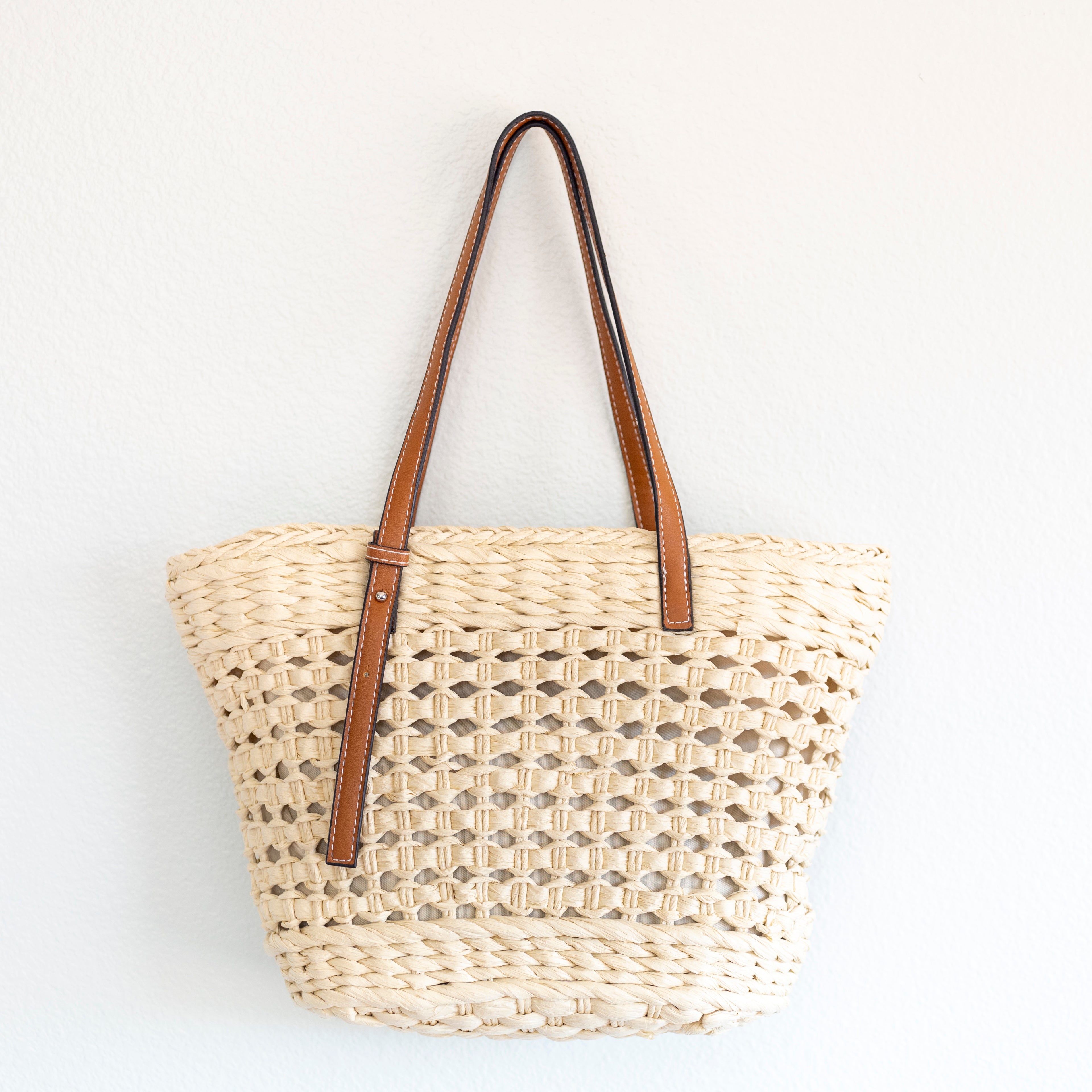 Straw Basket Tote Bag