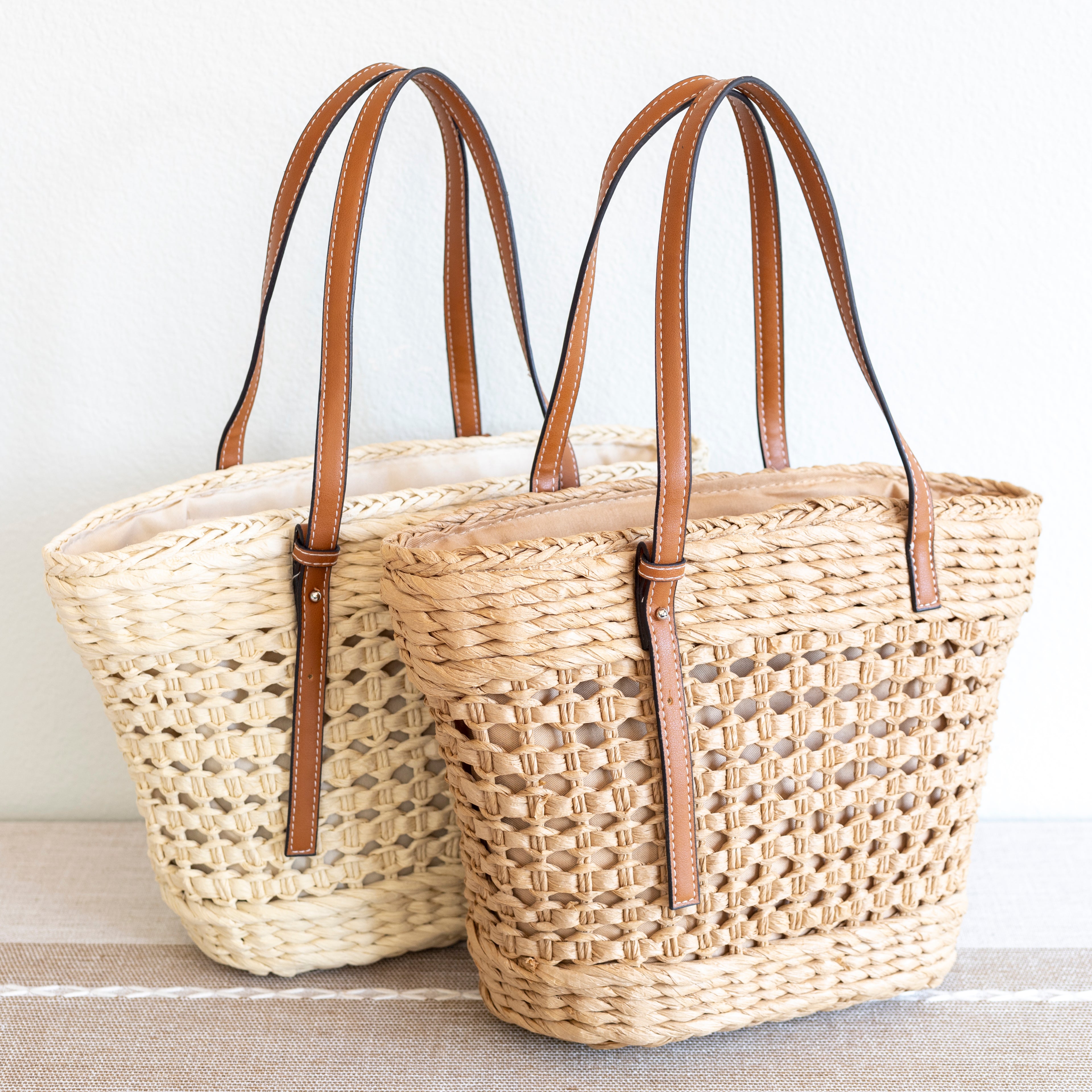 Straw Basket Tote Bag