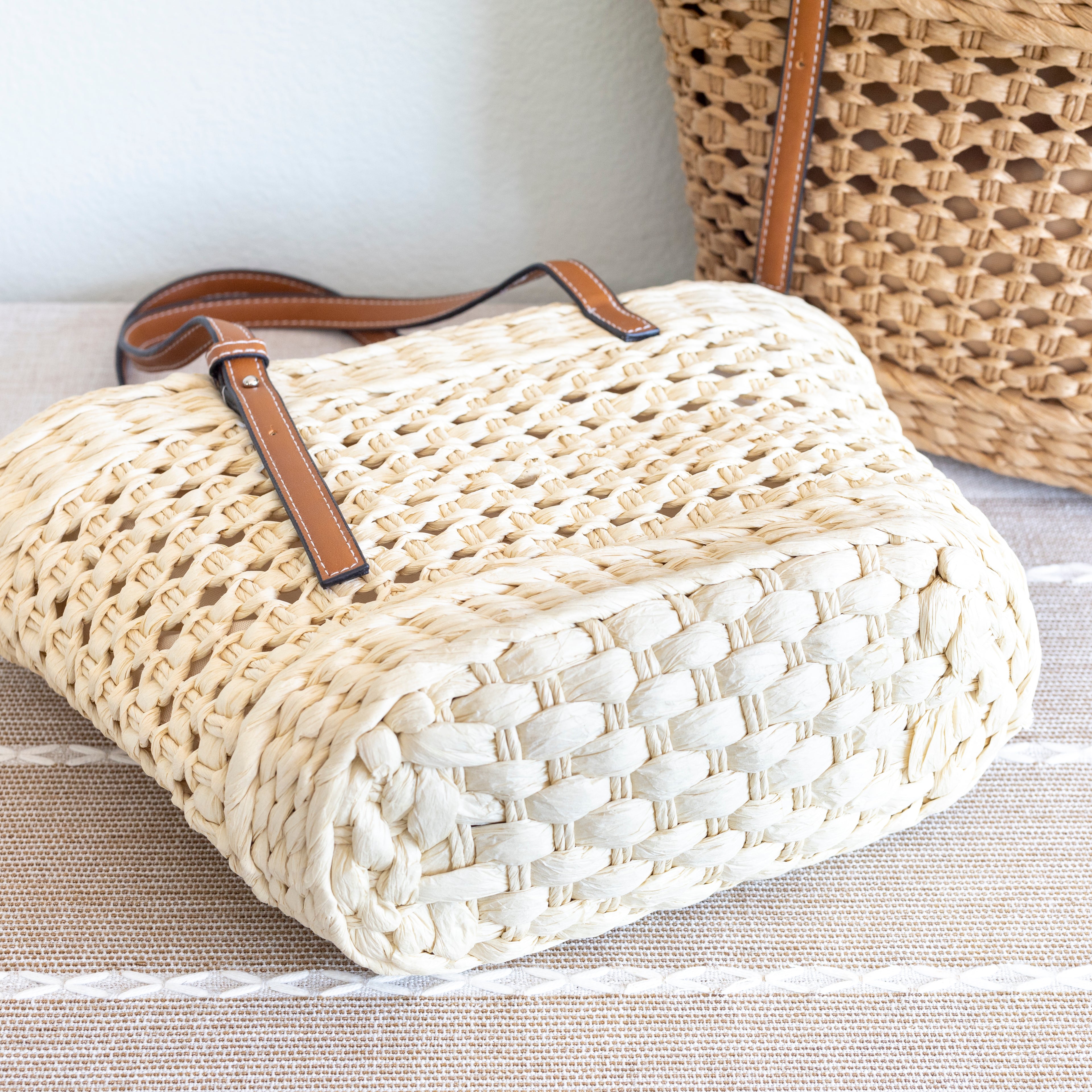 Straw Basket Tote Bag