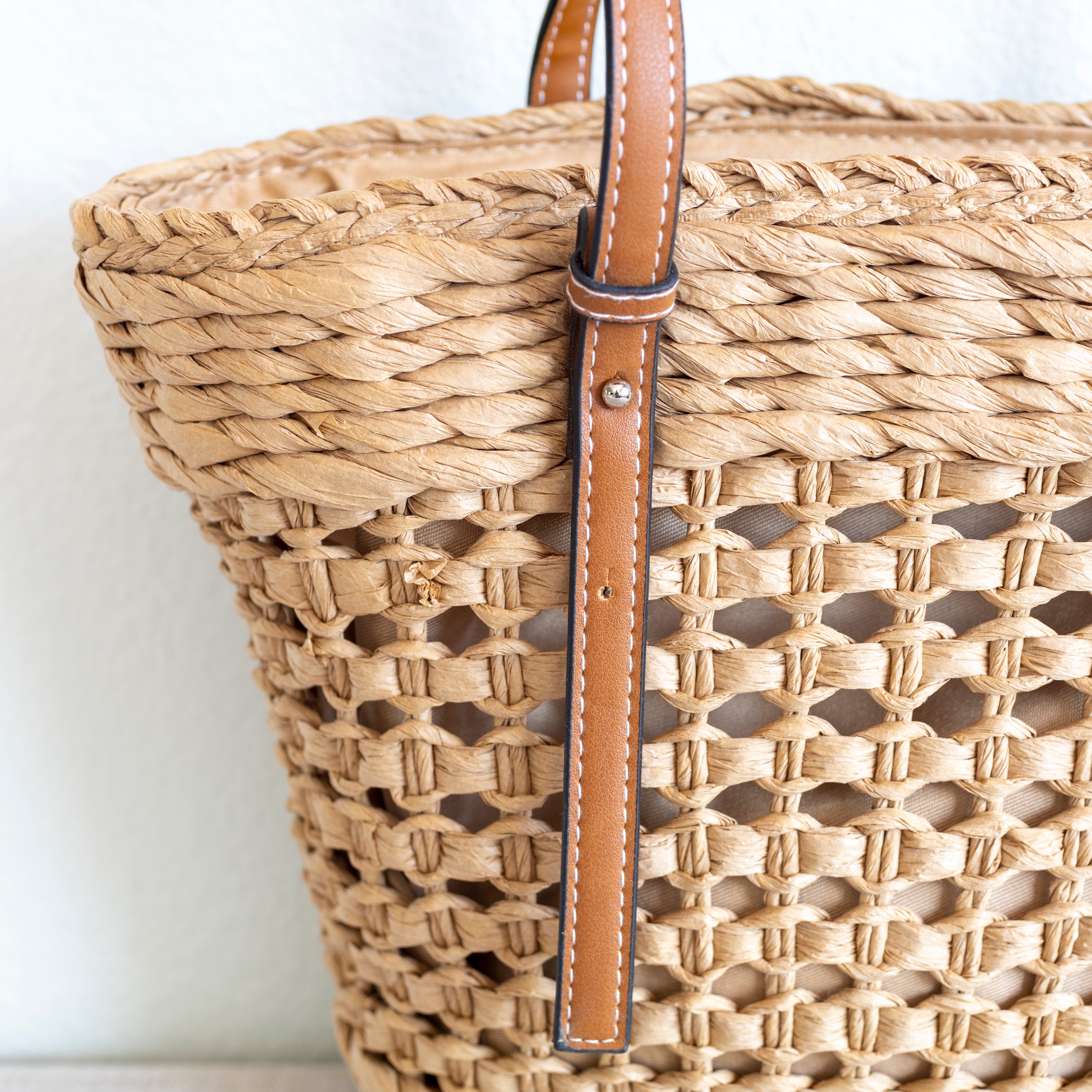 Straw Basket Tote Bag
