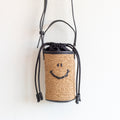 Straw Smiley Face Crossbody Bag