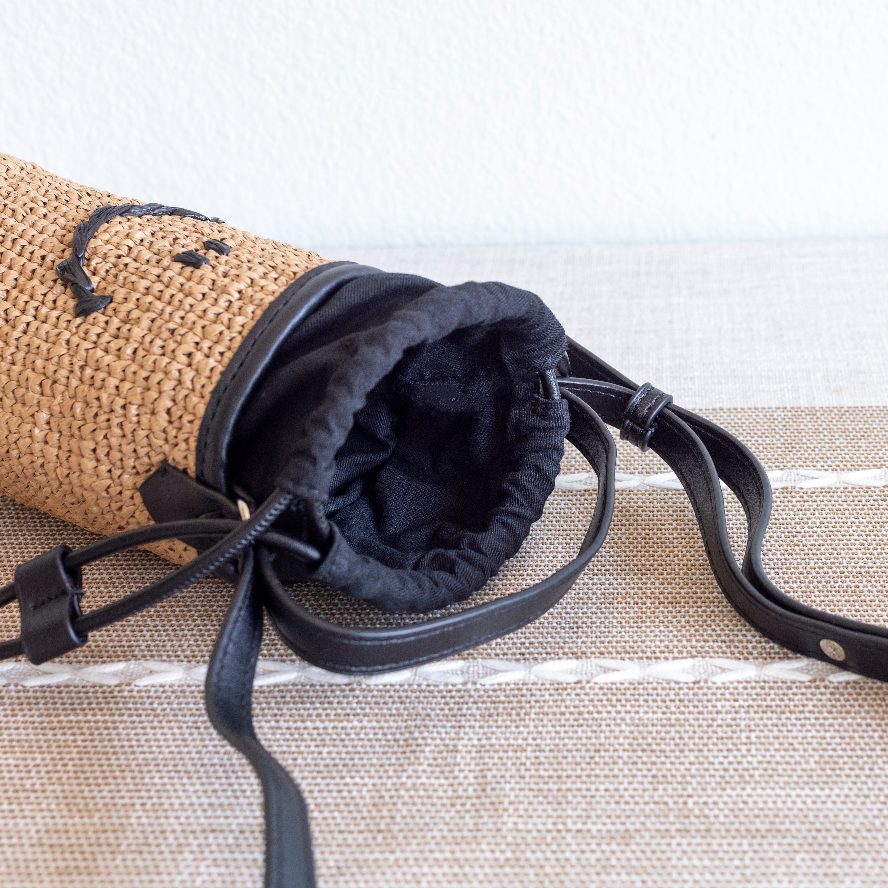 Straw Smiley Face Crossbody Bag