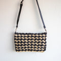 Elena Handbags Straw Woven Striped Crossbody Bag