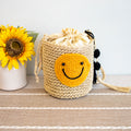 Straw Smiley Face Crossbody Bag
