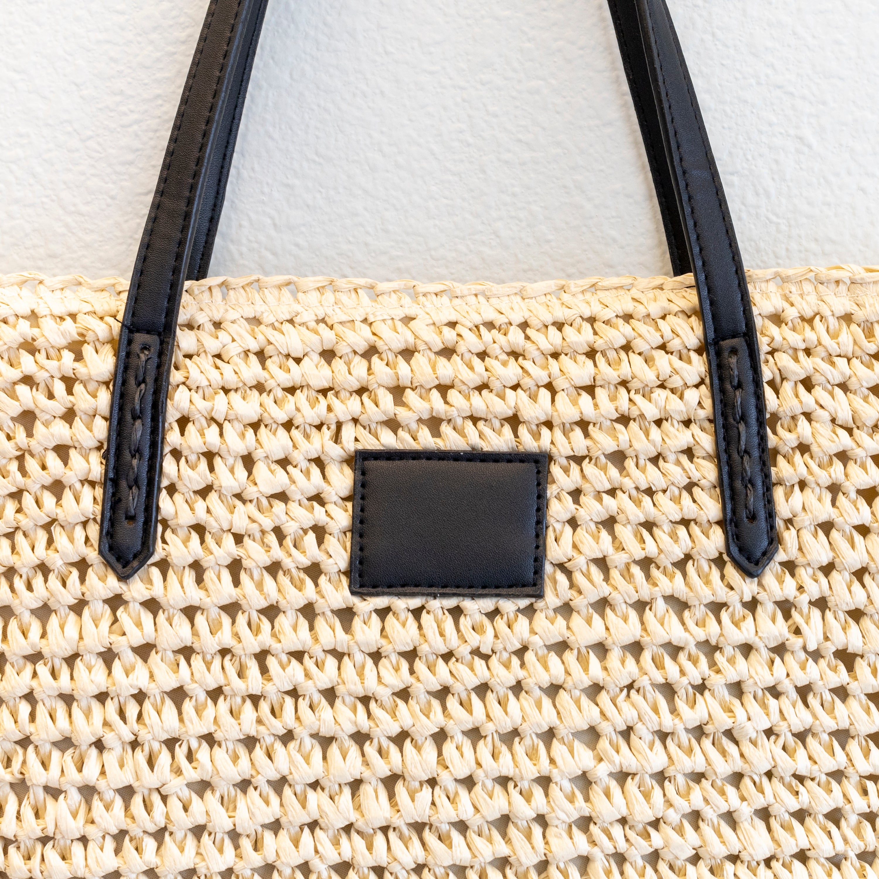 Elena Handbags Large Straw Woven Summer Tote