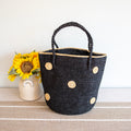 Polka Dot Design Raffia Woven Summer Straw Tote