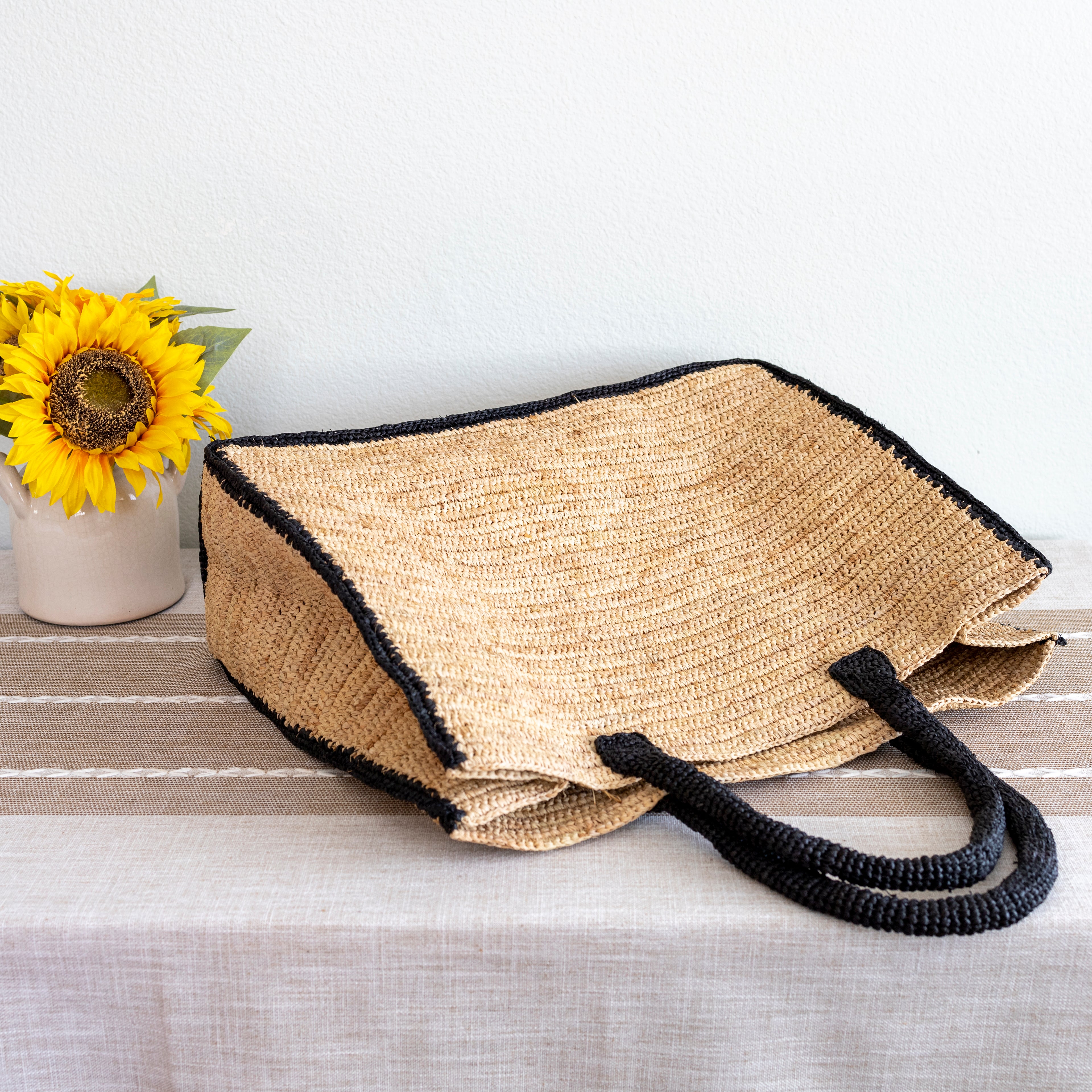 Elena Handbags Extra Large Soft Raffia Woven Summer Straw Tote