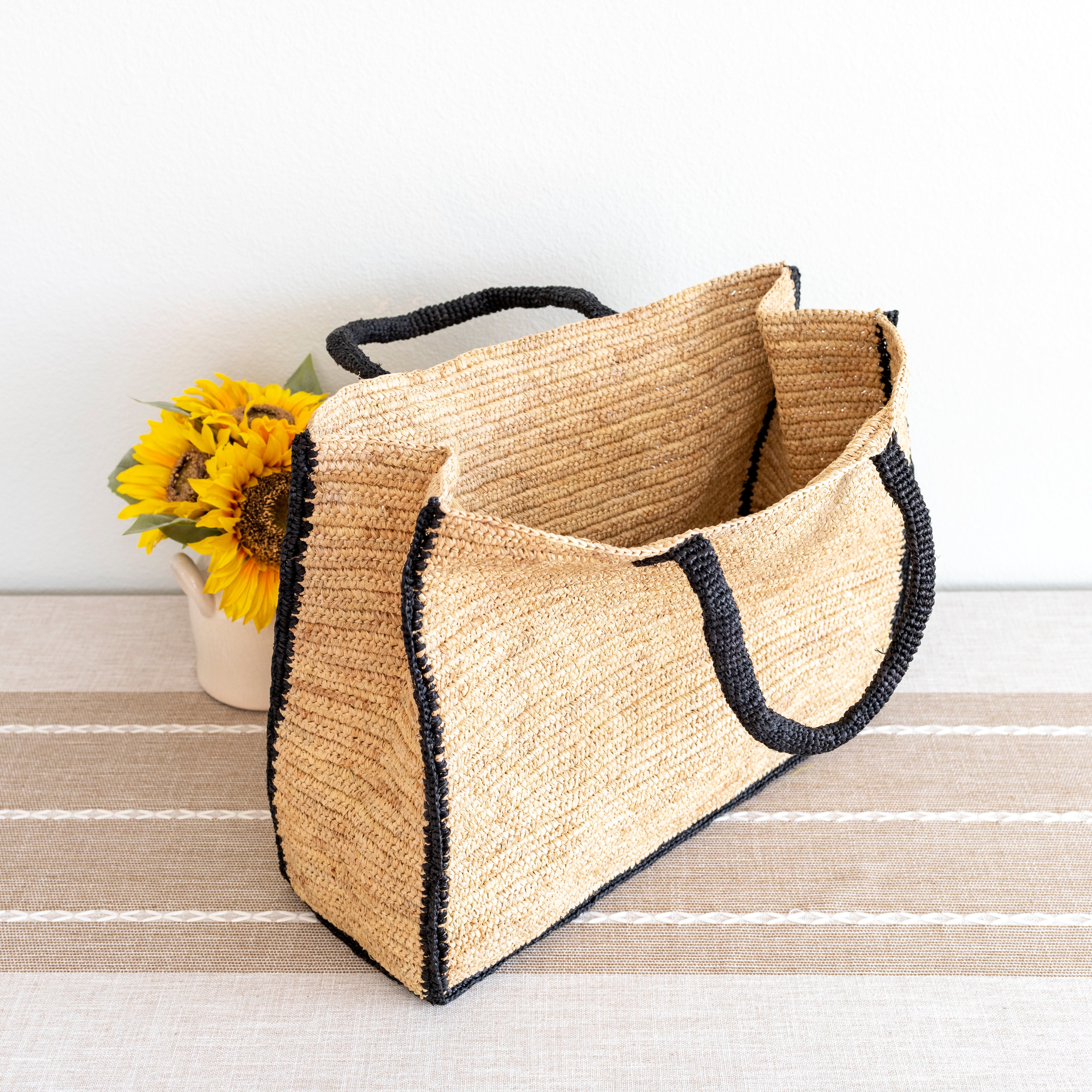 Elena Handbags Extra Large Soft Raffia Woven Summer Straw Tote