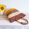 Elena Handbags Striped Large Soft Raffia Woven Summer Straw Tote Bag