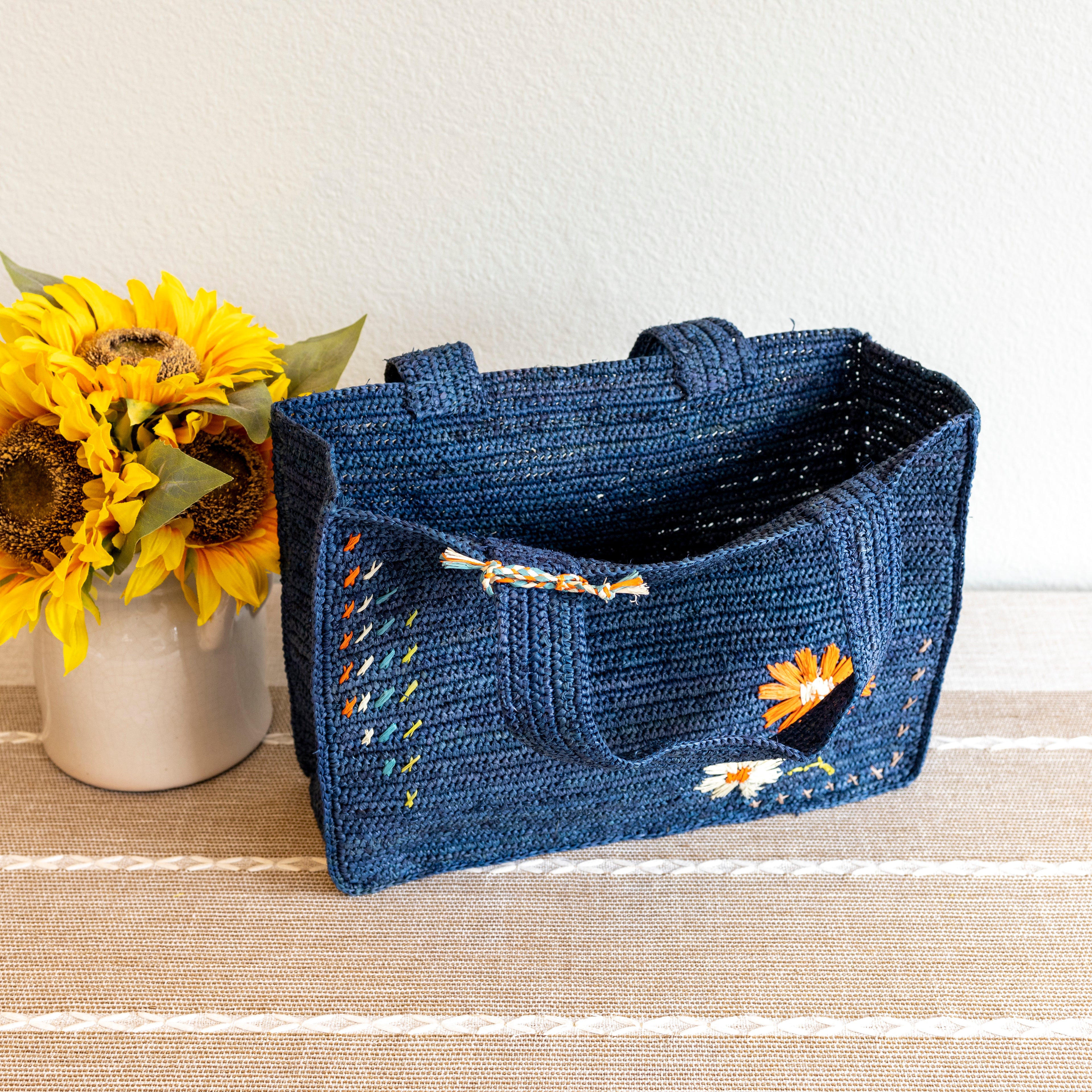 Elena Handbags Everyday Small Raffia Straw Handbag