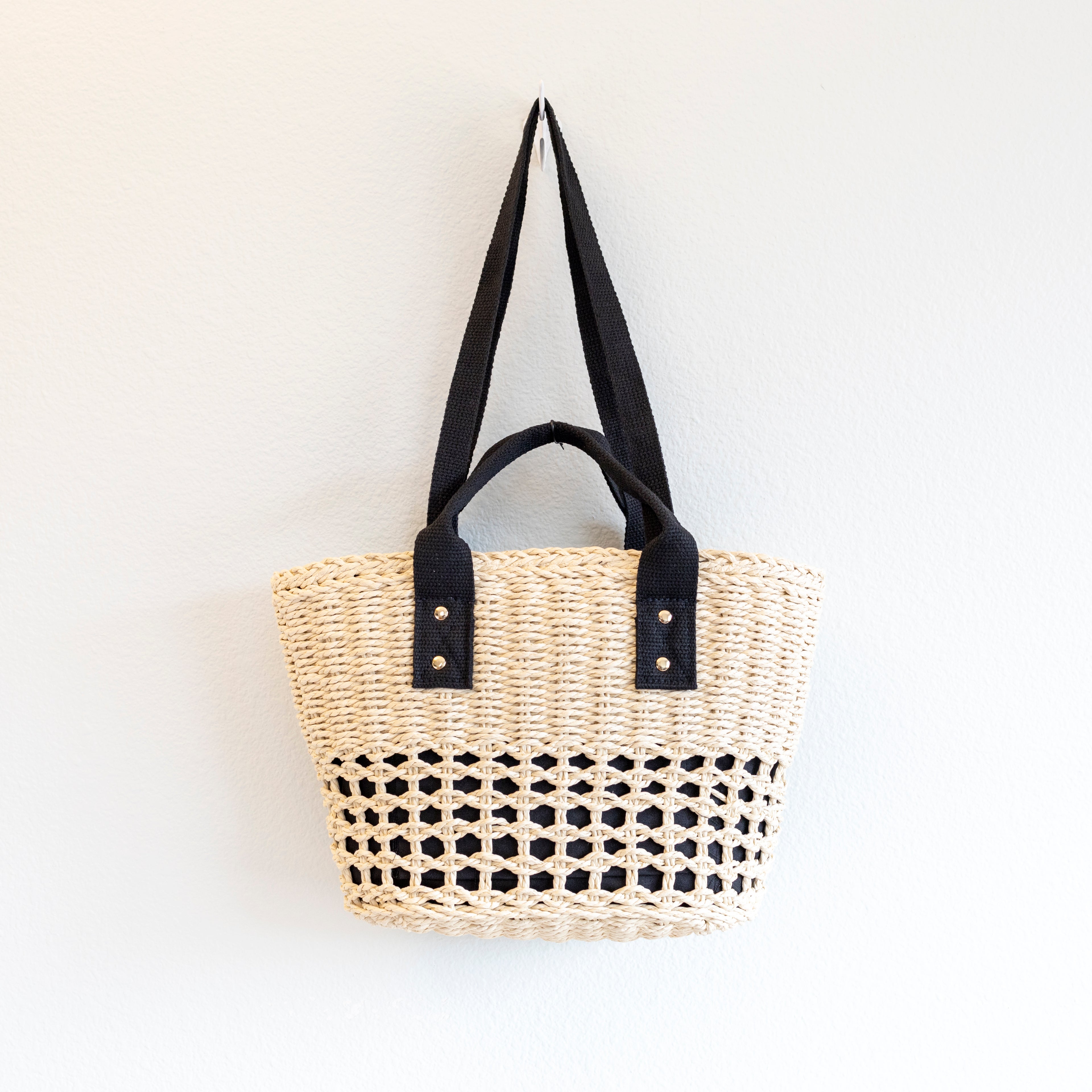 Straw Summer Beach Basket Tote