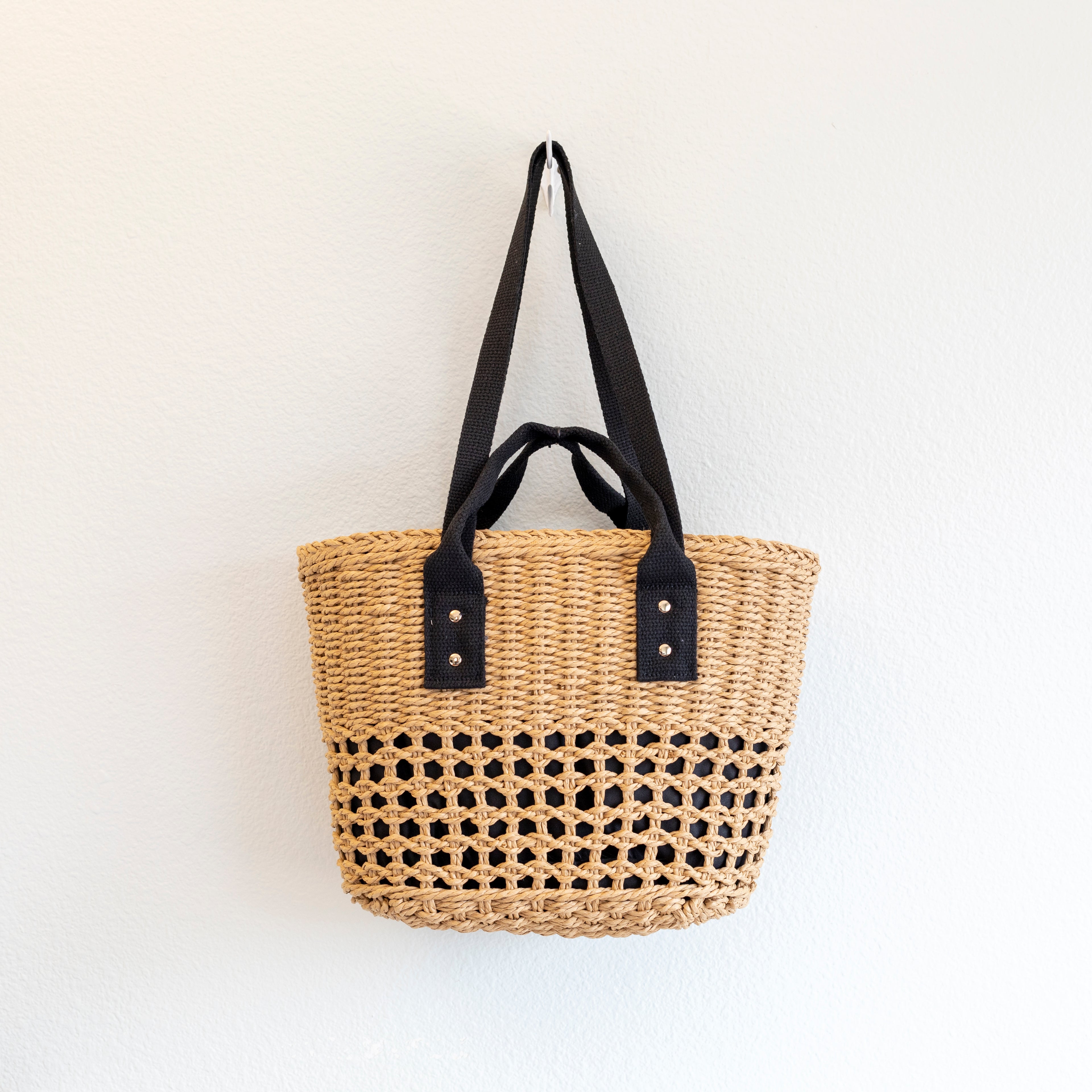 Straw Summer Beach Basket Tote