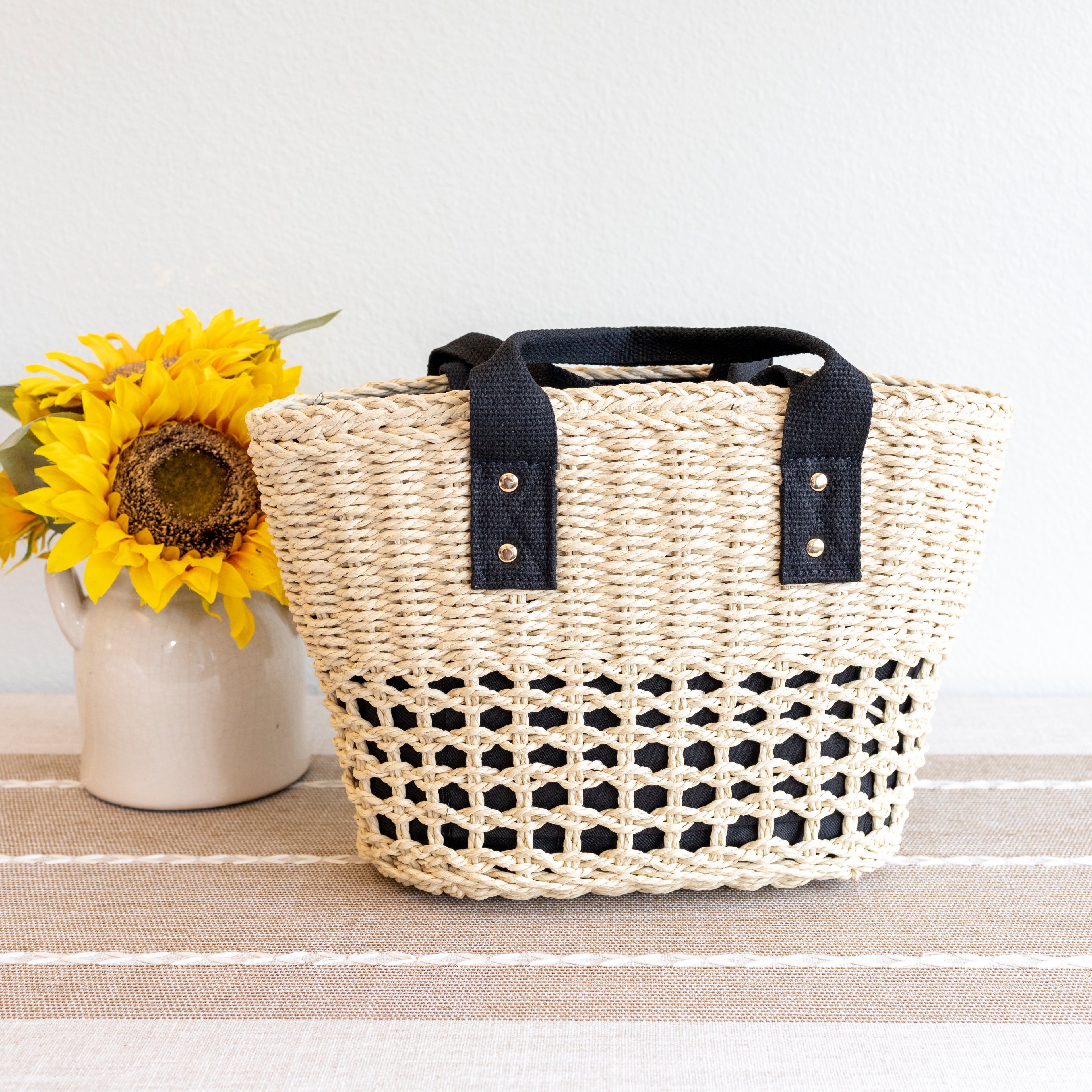 Straw Summer Beach Basket Tote