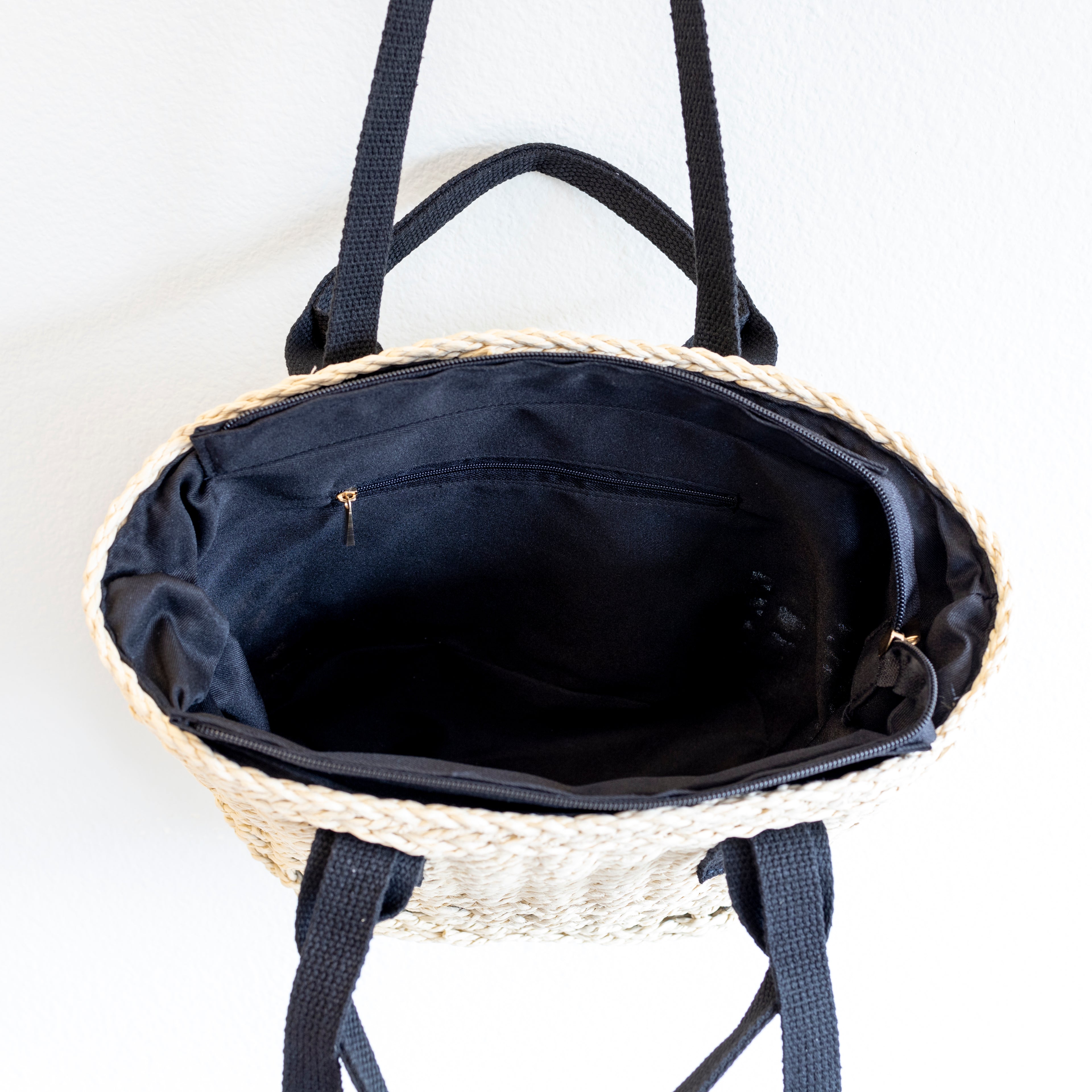 Straw Summer Beach Basket Tote
