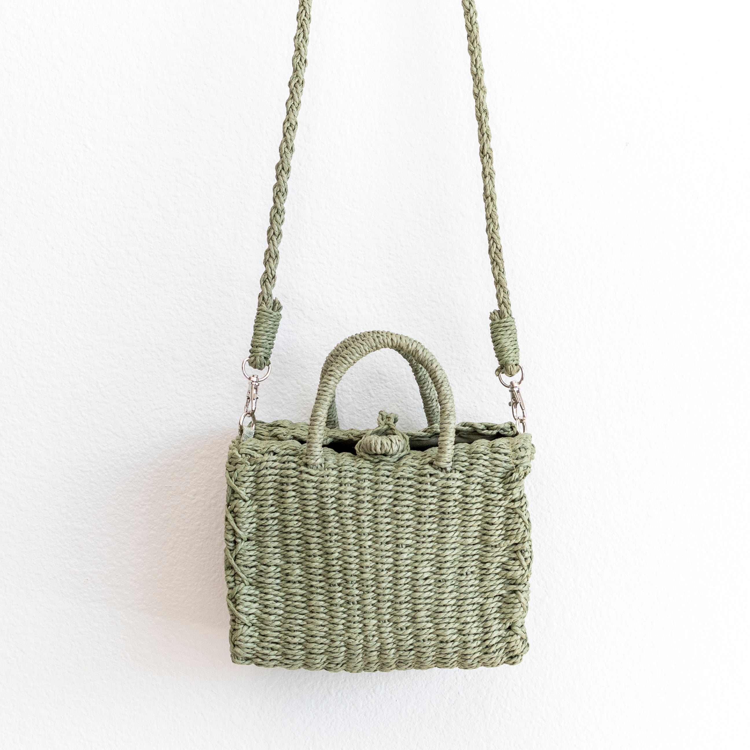 Beach Straw Woven Box Crossbody Bag