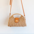 Elena Handbags Straw Shell Shape Crossbody Hobo Bag