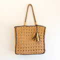 Straw Woven Shoulder Bag with Tassel