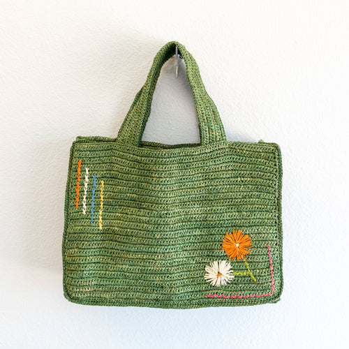 Elena Handbags Everyday Small Raffia Straw Handbag