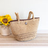 Elena Handbags Natural Cotton Flax Basket Shoulder Bag