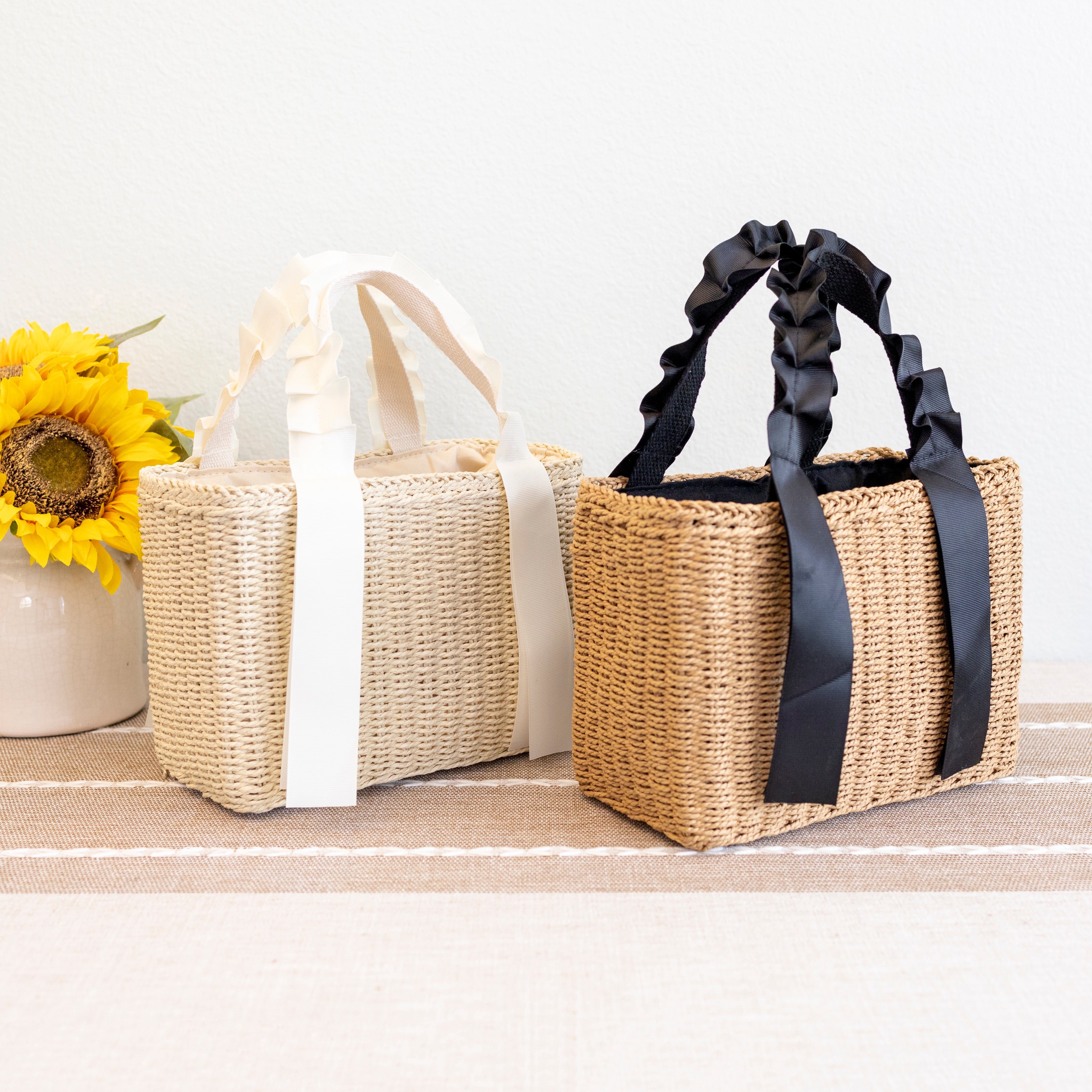 Summer Straw Beach Basket Handbag