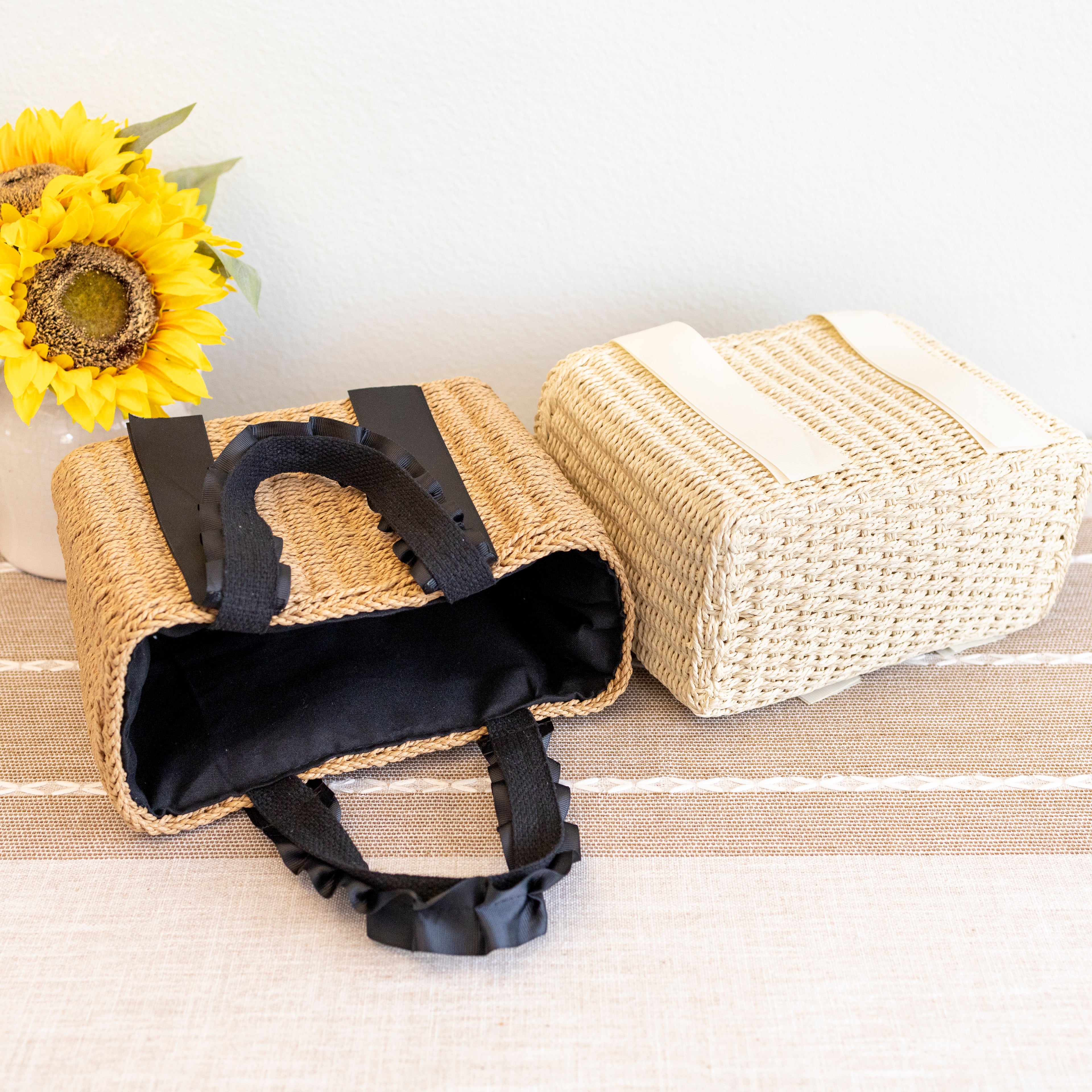Summer Straw Beach Basket Handbag
