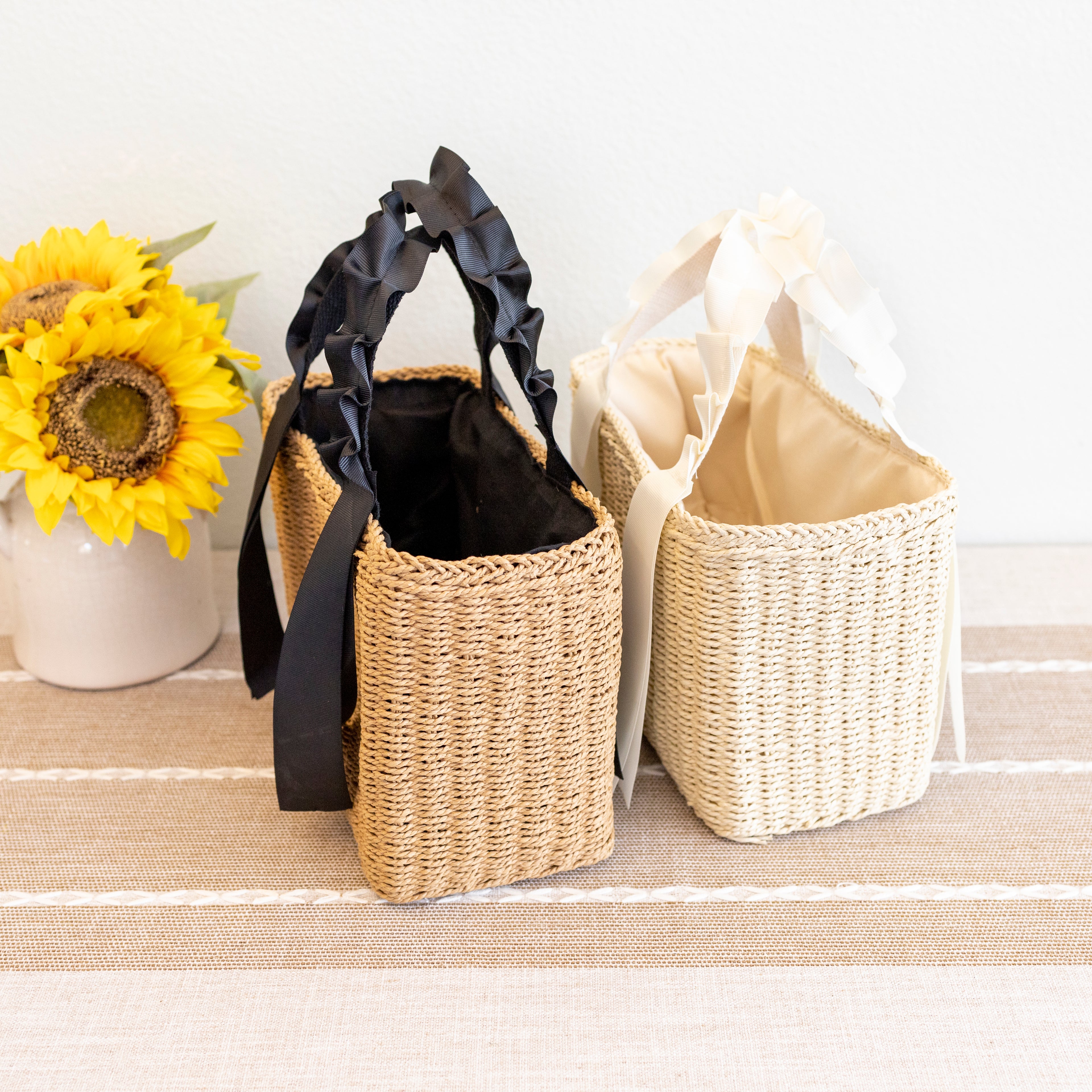 Summer Straw Beach Basket Handbag