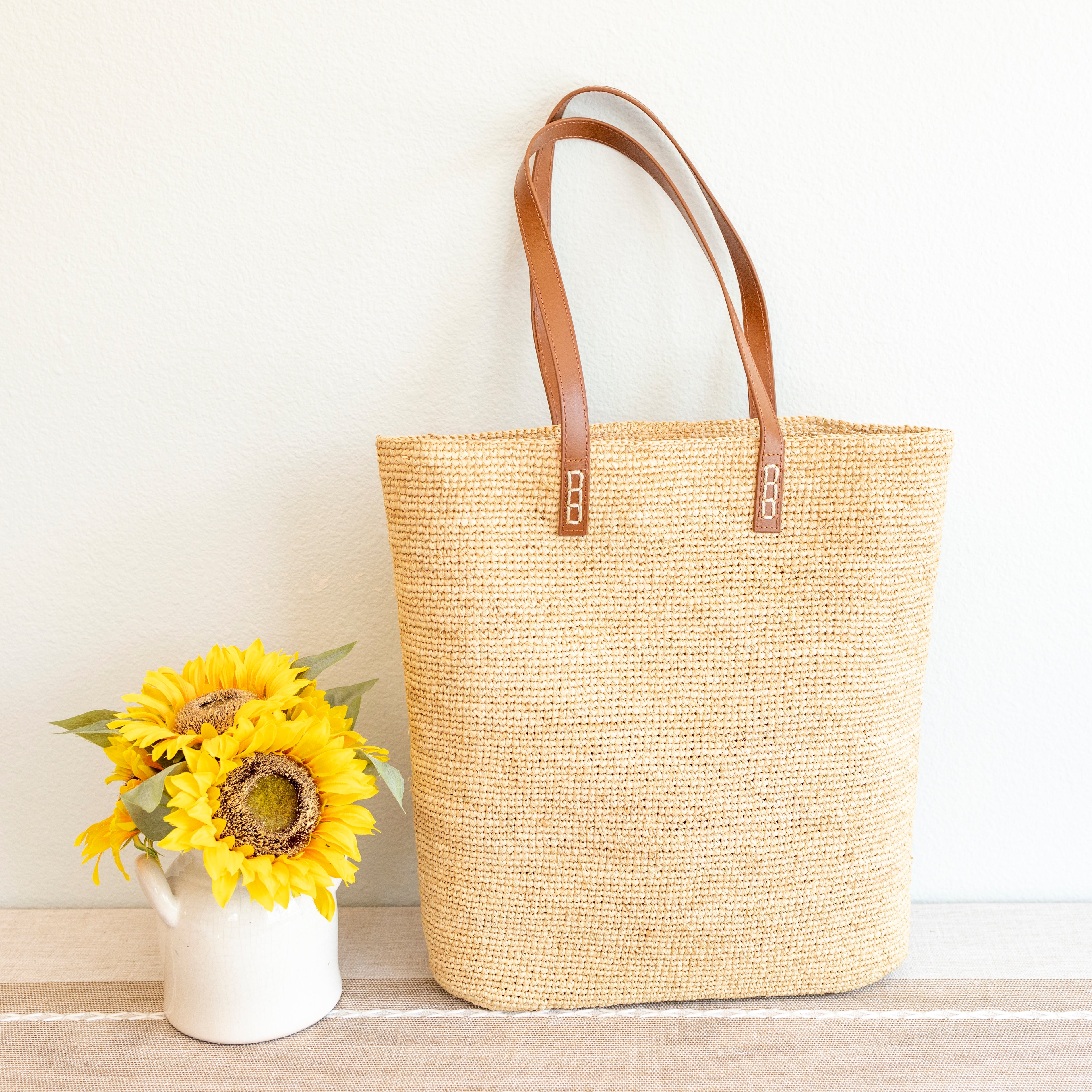 Large Soft Raffia Woven Summer Straw Tote