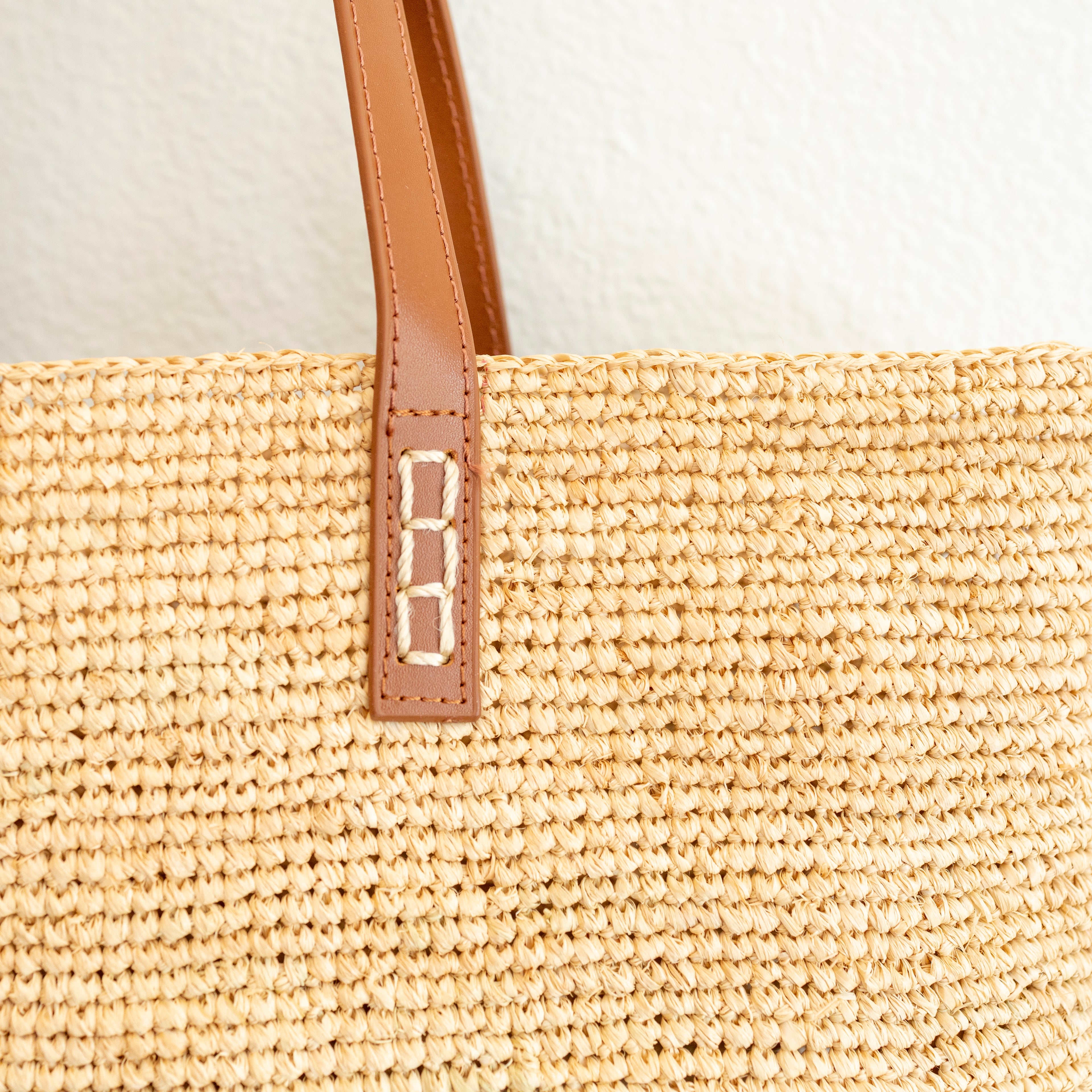 Large Soft Raffia Woven Summer Straw Tote