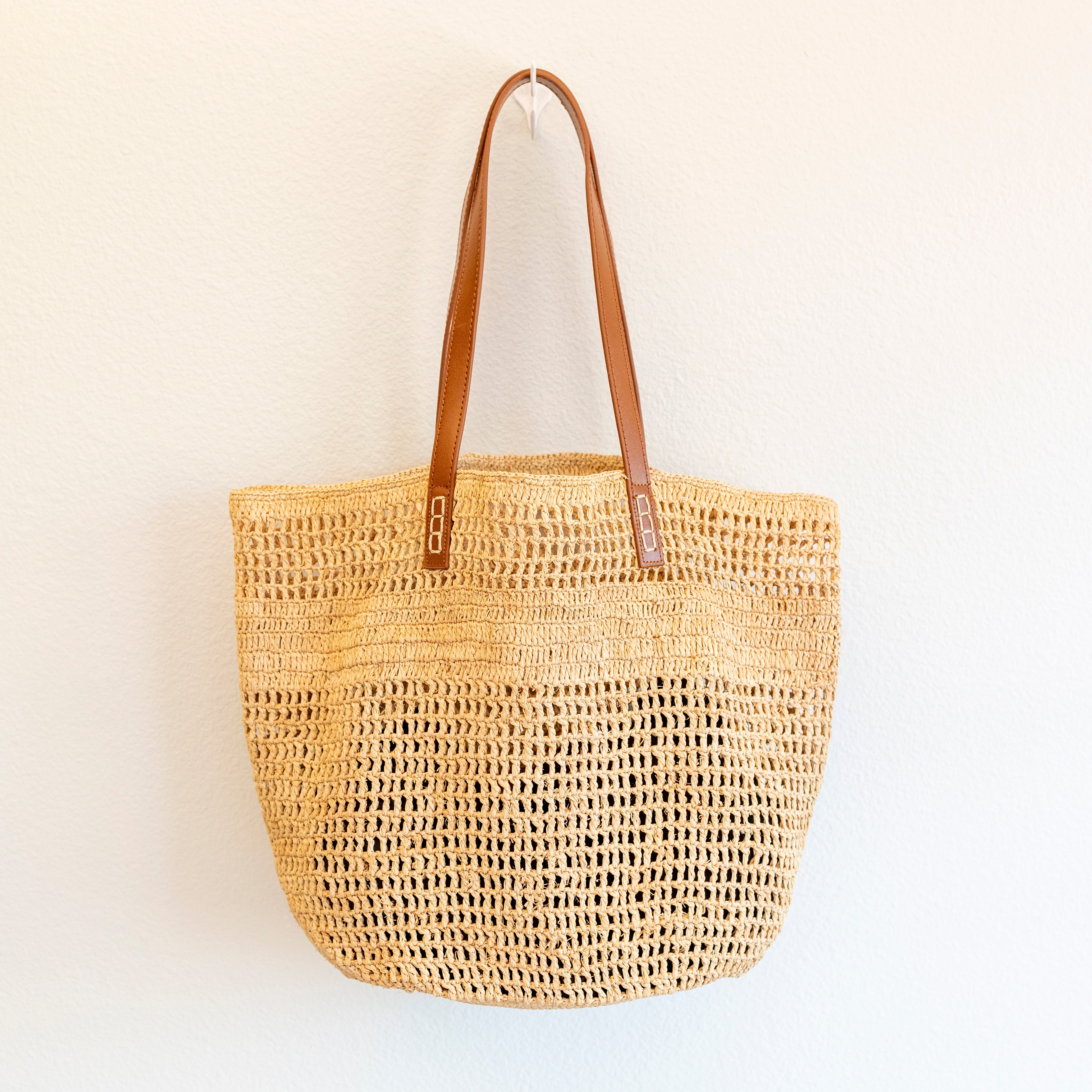 Large Soft Raffia Woven Summer Straw Tote