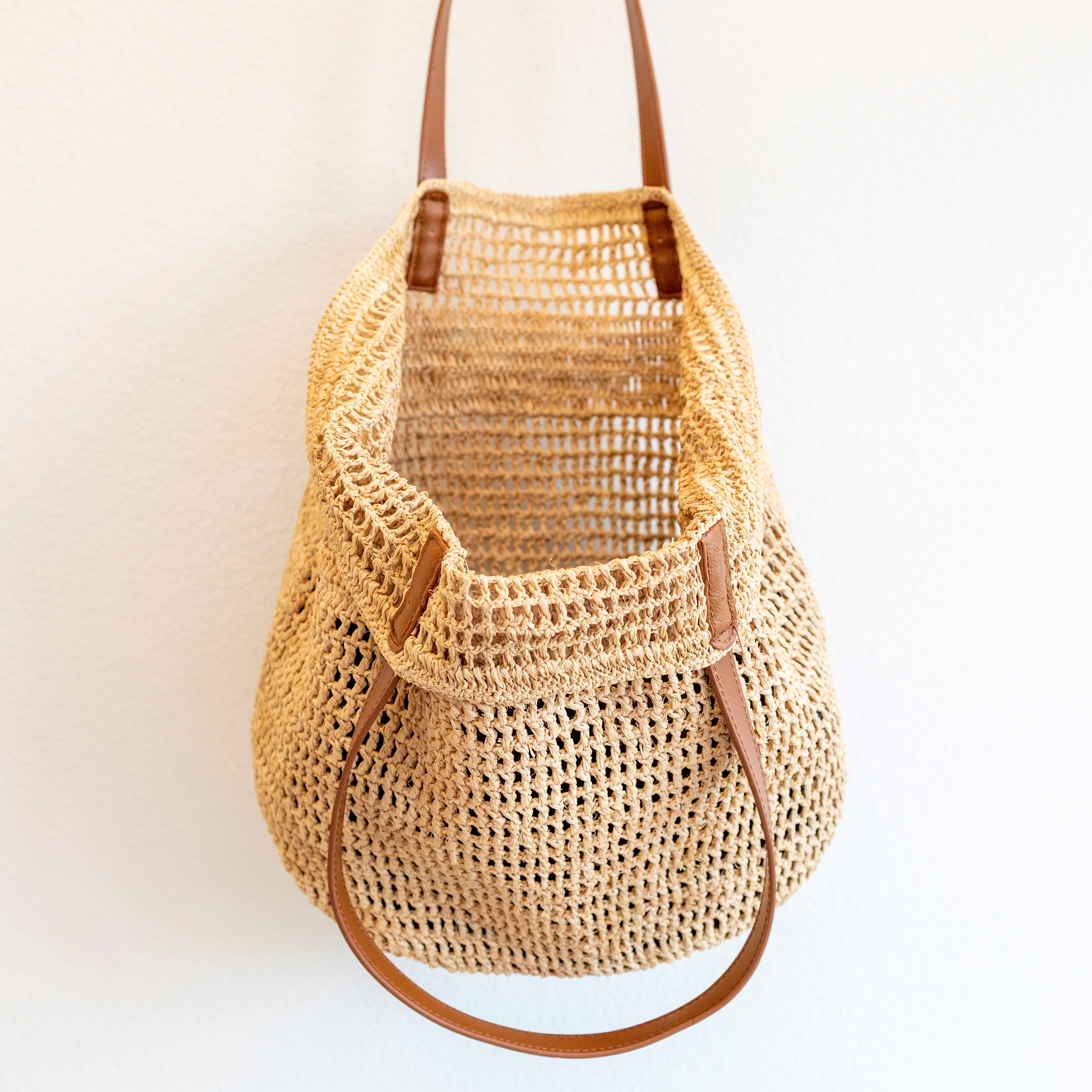Large Soft Raffia Woven Summer Straw Tote