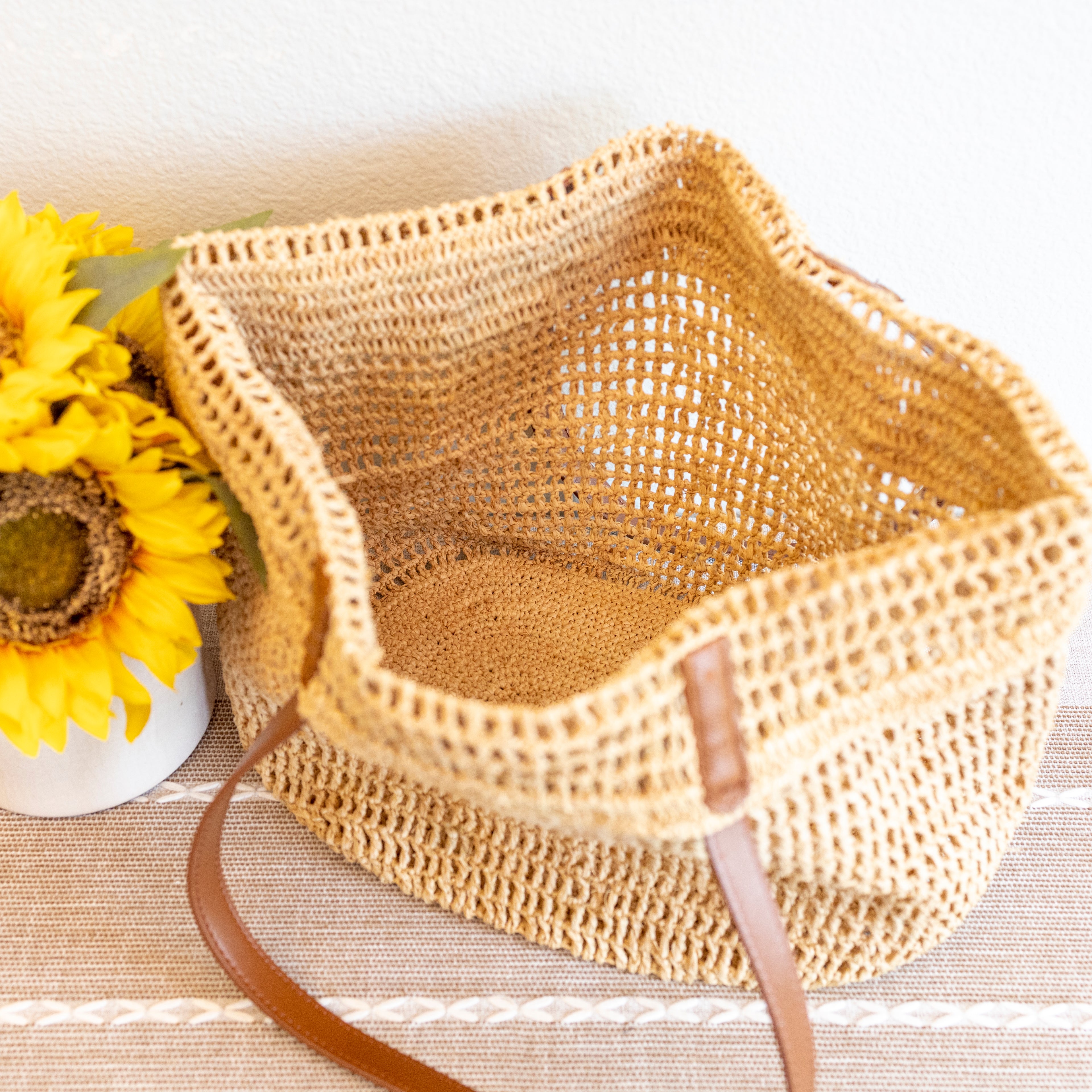 Large Soft Raffia Woven Summer Straw Tote