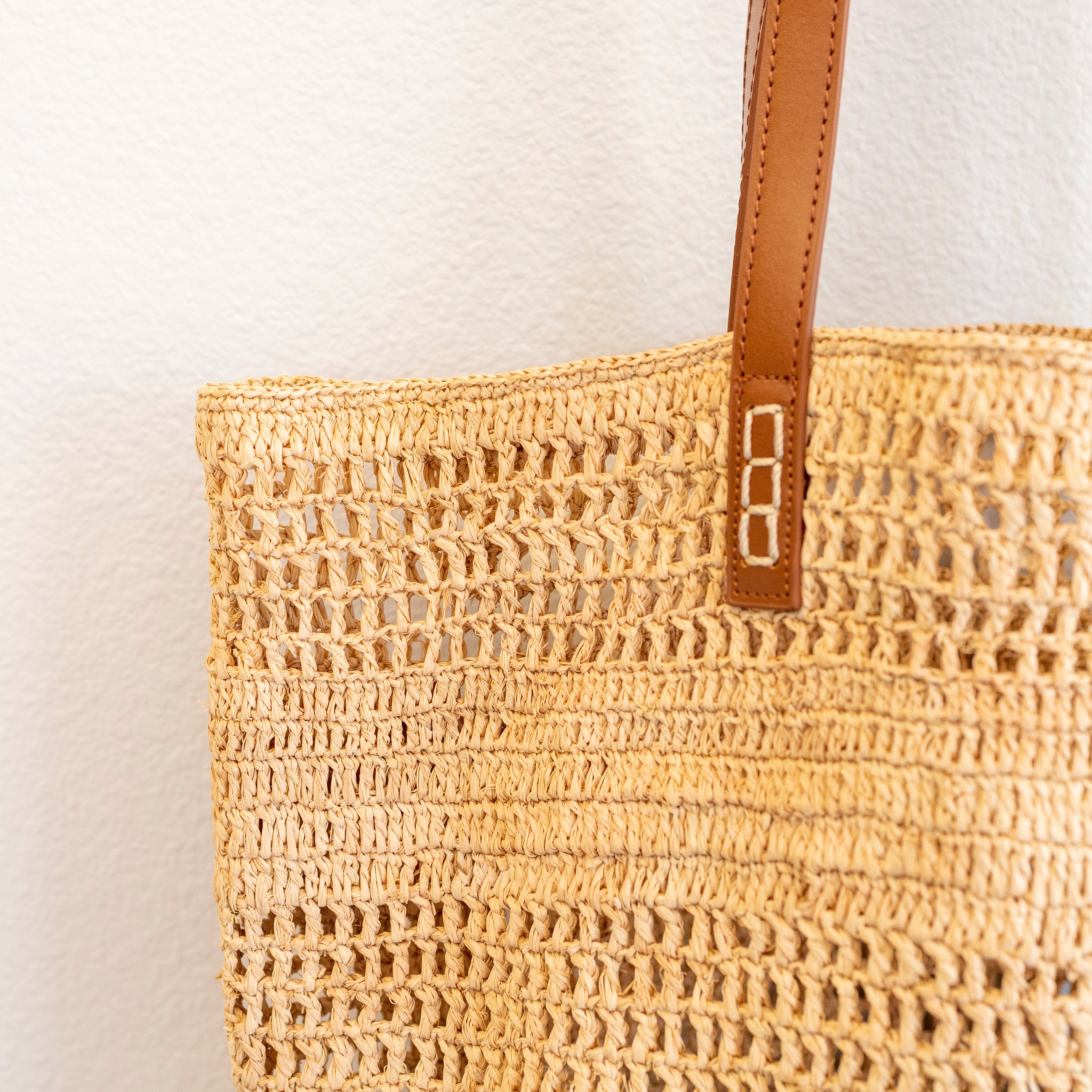 Large Soft Raffia Woven Summer Straw Tote