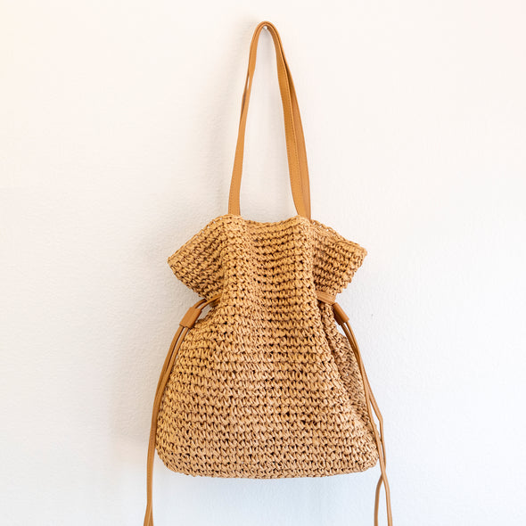 Elena Handbags Retro Straw Woven Tote Bag