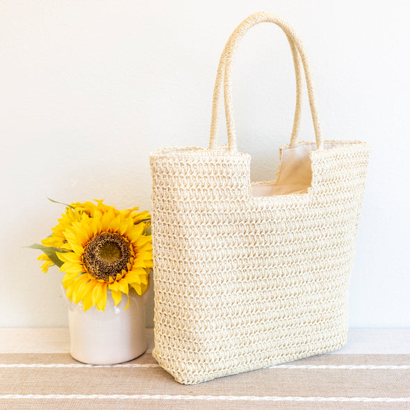 Elena Handbags Retro Straw Woven Tote Bag