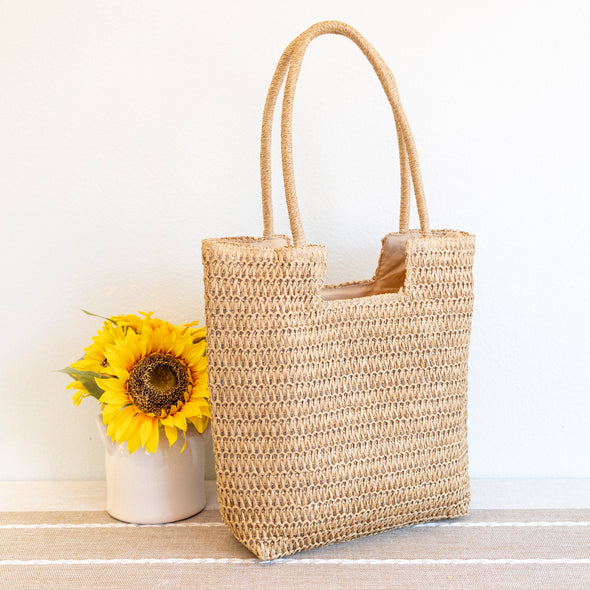 Elena Handbags Retro Straw Woven Tote Bag