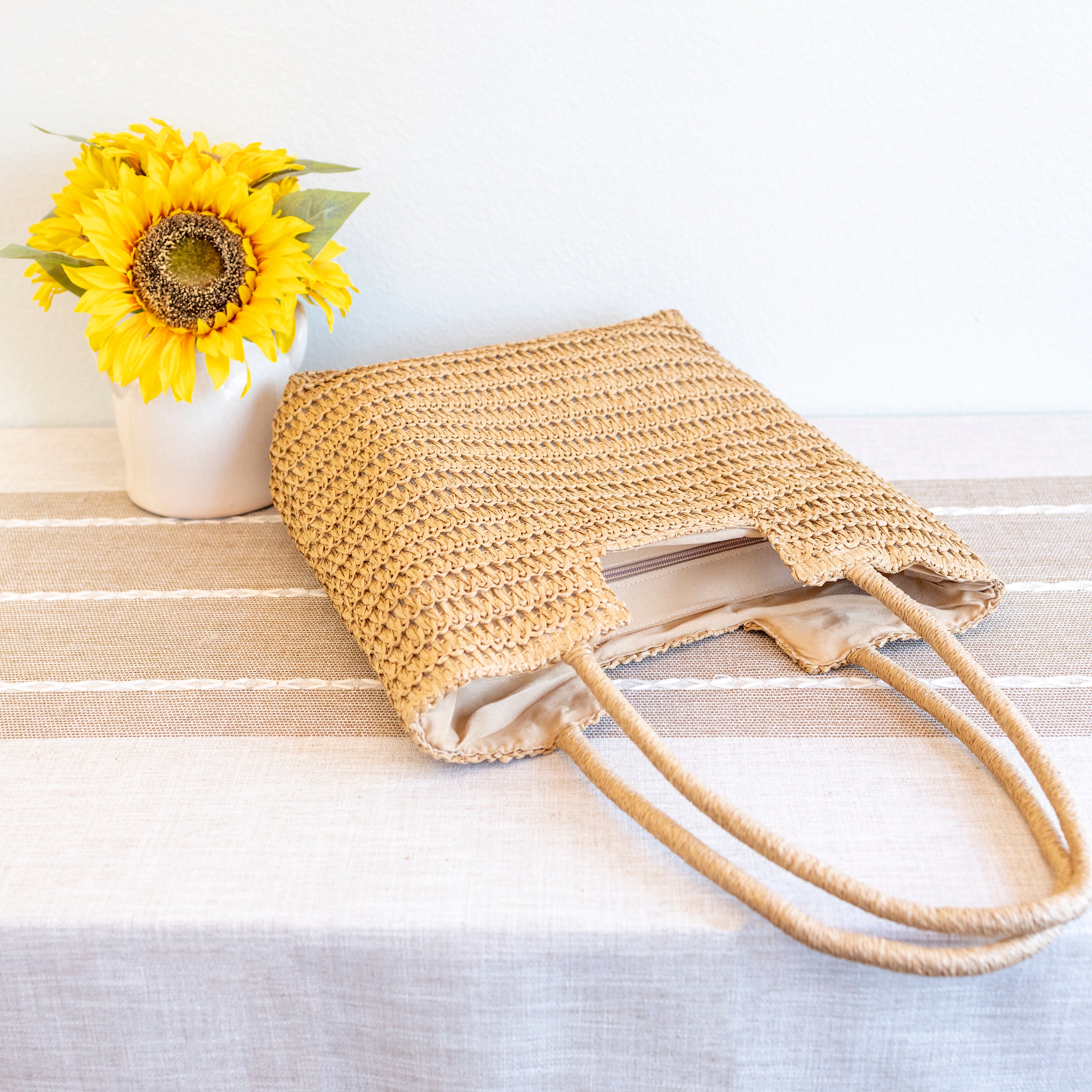 Retro Straw Woven Tote Bag