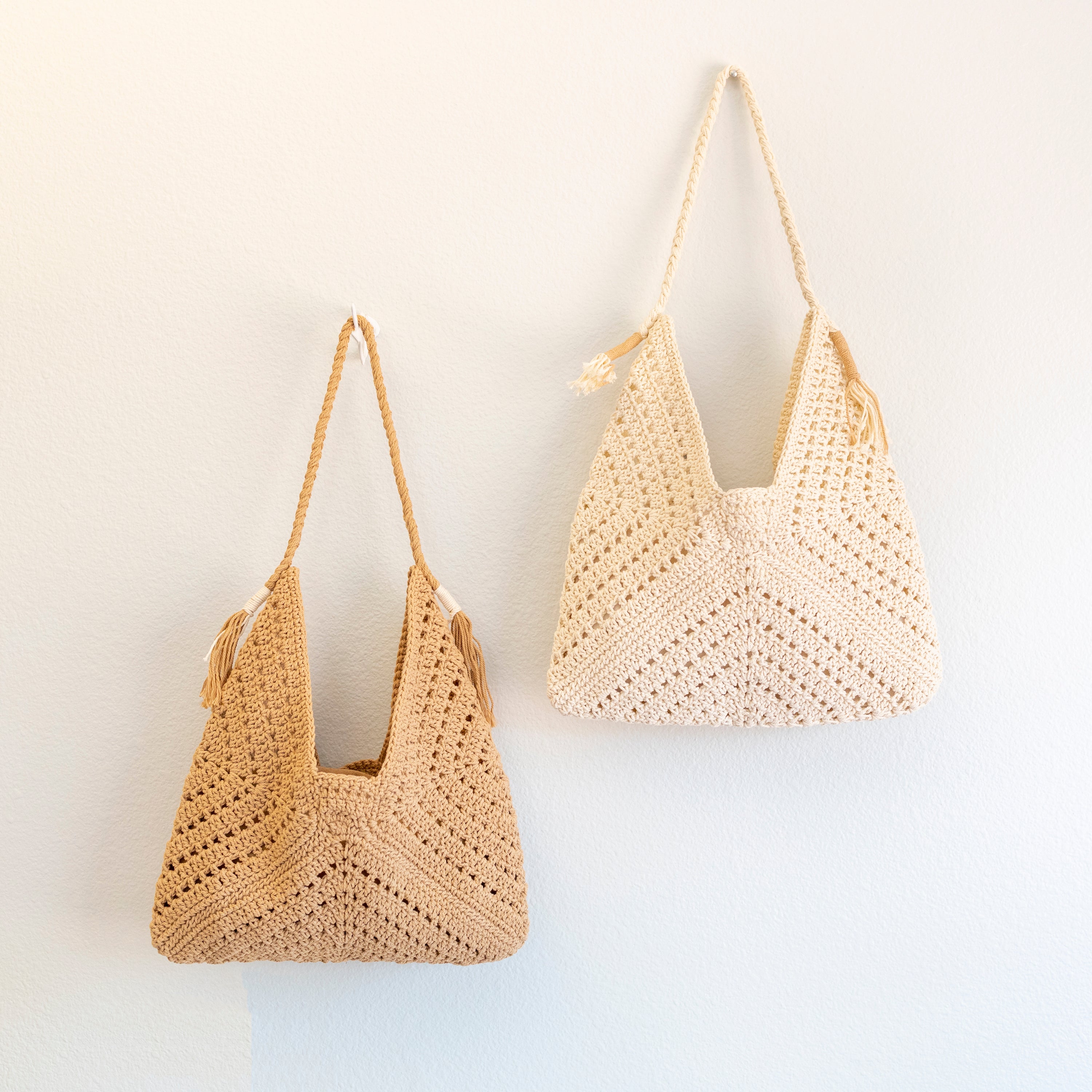 Retro Cotton Crochet Shoulder Bag
