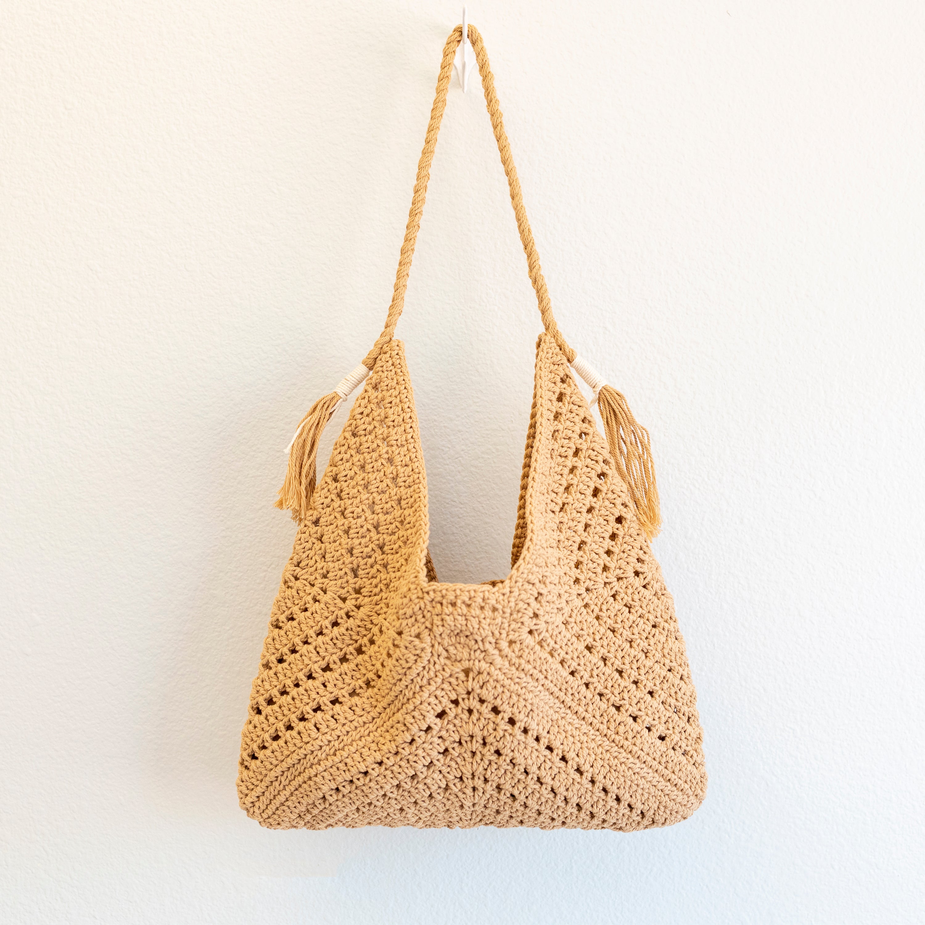 Retro Cotton Crochet Shoulder Bag