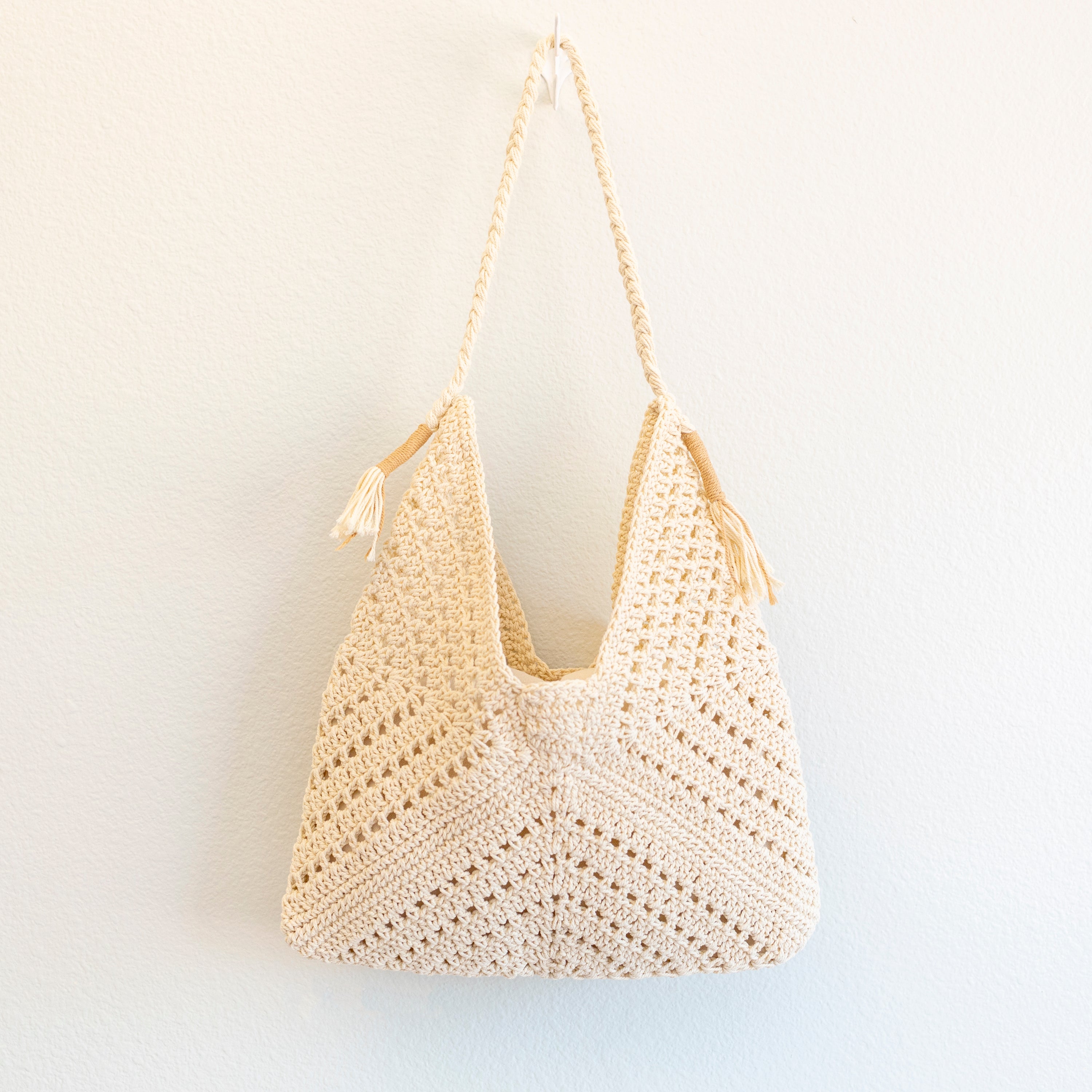 Retro Cotton Crochet Shoulder Bag
