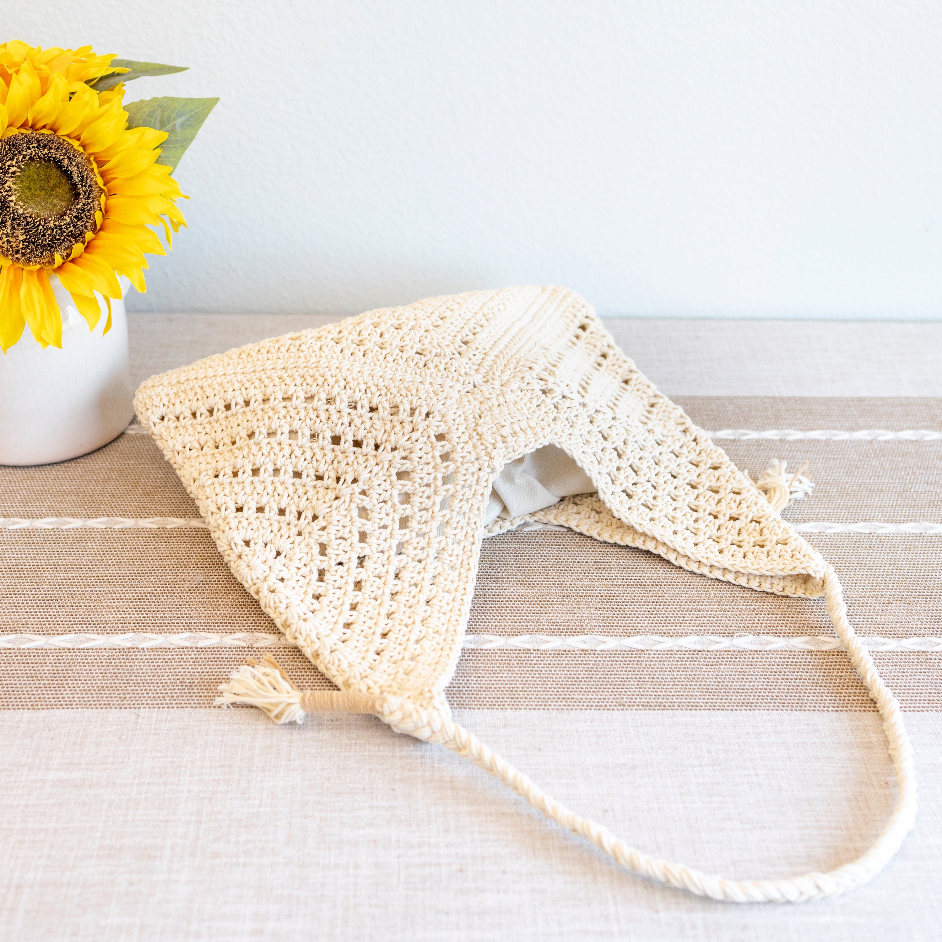 Retro Cotton Crochet Shoulder Bag