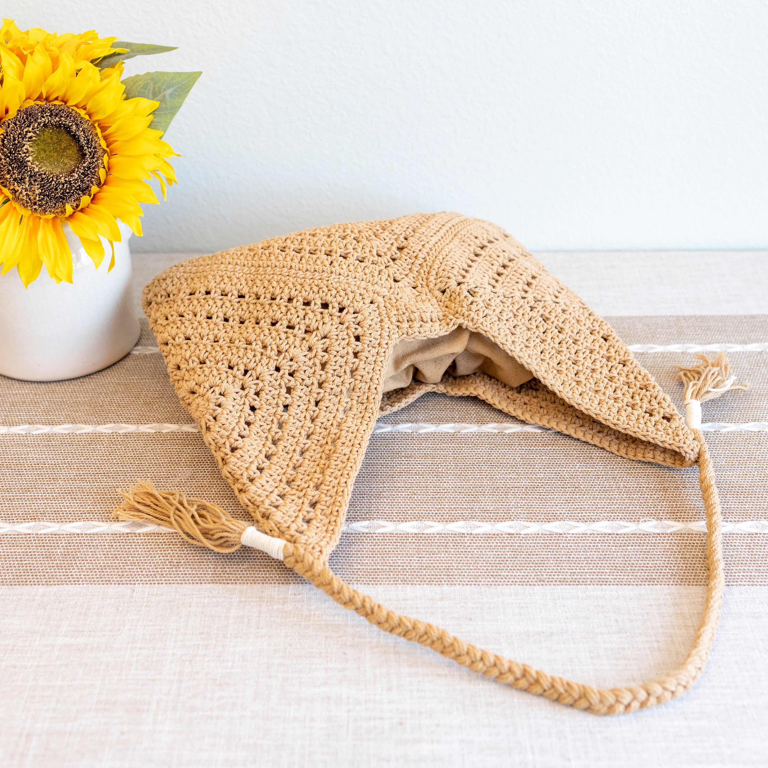 Retro Cotton Crochet Shoulder Bag
