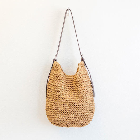 Elena Handbags Beach Straw Woven Tote Bag