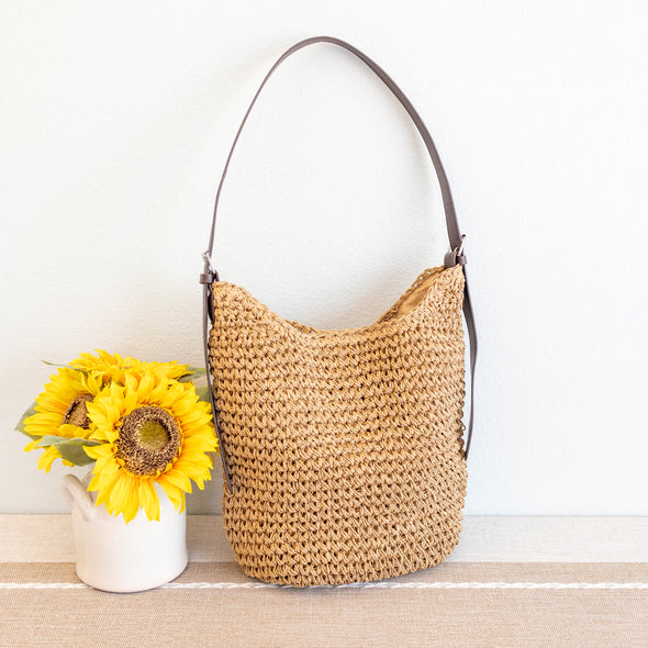 Elena Handbags Beach Straw Woven Tote Bag